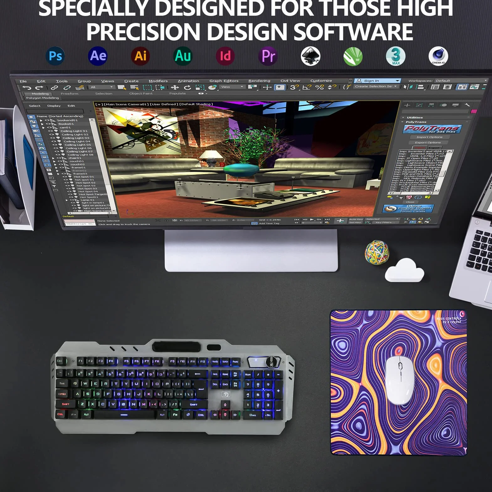 Alfombrilla de ratón para Juegos X-Raypad Aqua Control Plus Rob AC+, Ultra Alta precisión con Velocidad Capacidad de Control, diseñada para Jugadores Fps con Bajos requisitos de dpi