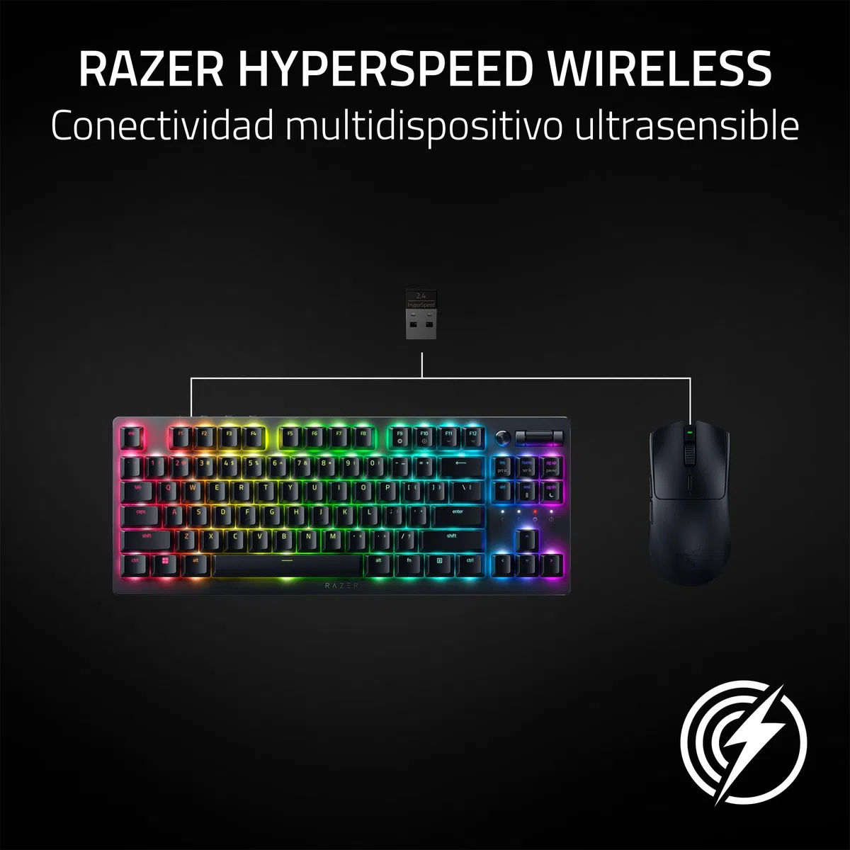 Razer Viper V3 HyperSpeed - Ratón inalámbrico para esports (Sensor óptico Focus Pro 30K, Hasta 280 horas de duración batería, Interruptores mecánicos de ratón Gen-2, Verdadero sondeo de 4000 Hz) Negro