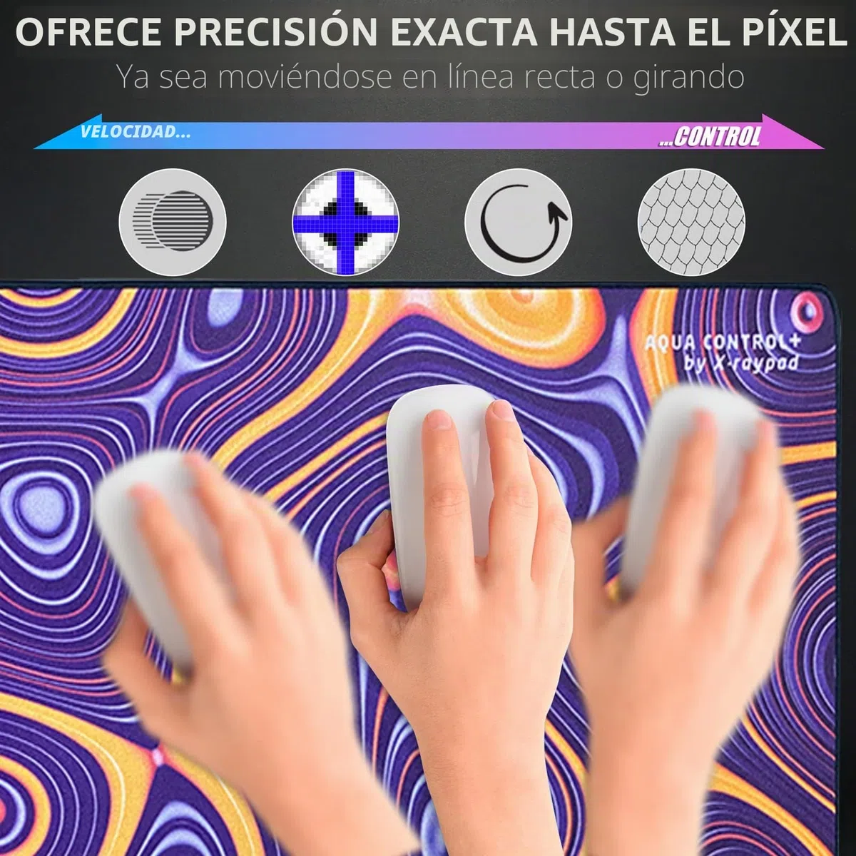 Alfombrilla de ratón para Juegos X-Raypad Aqua Control Plus Rob AC+, Ultra Alta precisión con Velocidad Capacidad de Control, diseñada para Jugadores Fps con Bajos requisitos de dpi