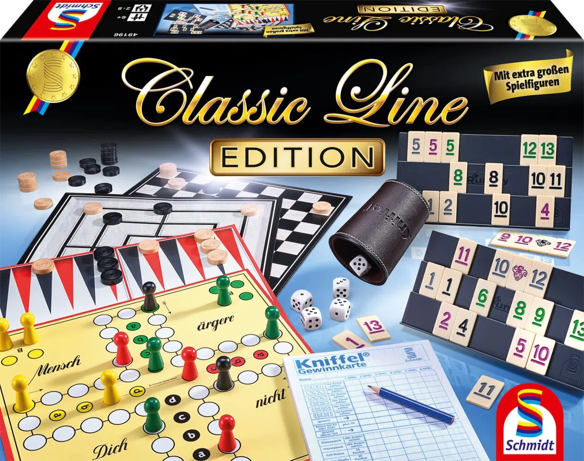 Schmidt Spiele 49196 Colección de Juegos Classic Line Edition, Multicolor, tamaño Mediano