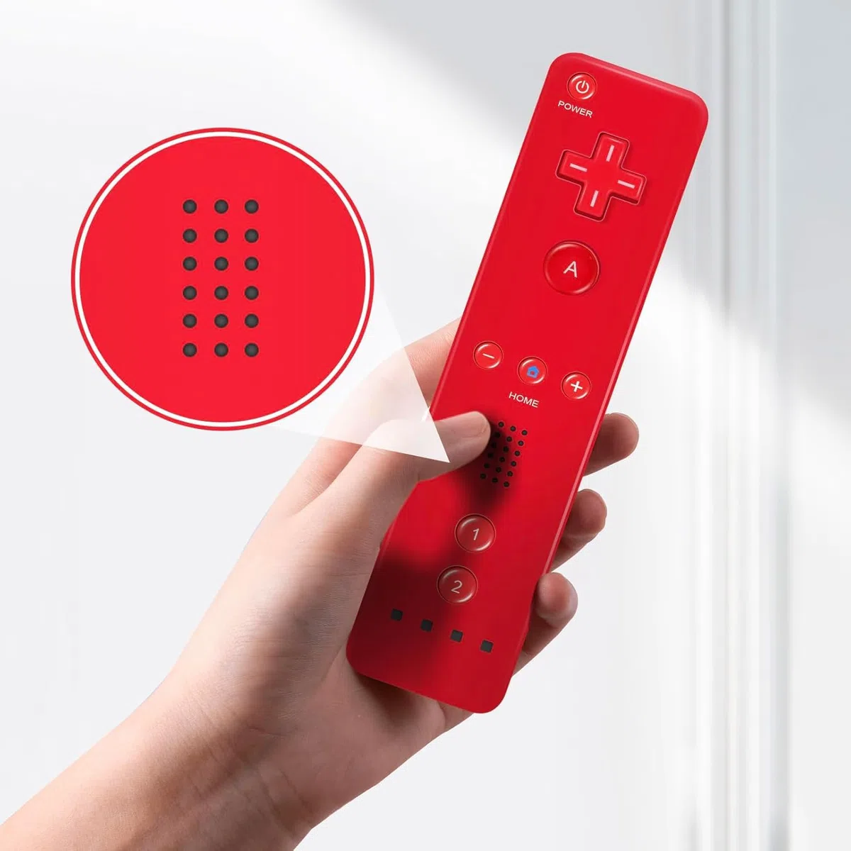 AUFGLO Wii Remote y Nunchuck compatible con Wii/Wii U - Incluye funda de silicona y correa para la muñeca (Rojo+Azul)