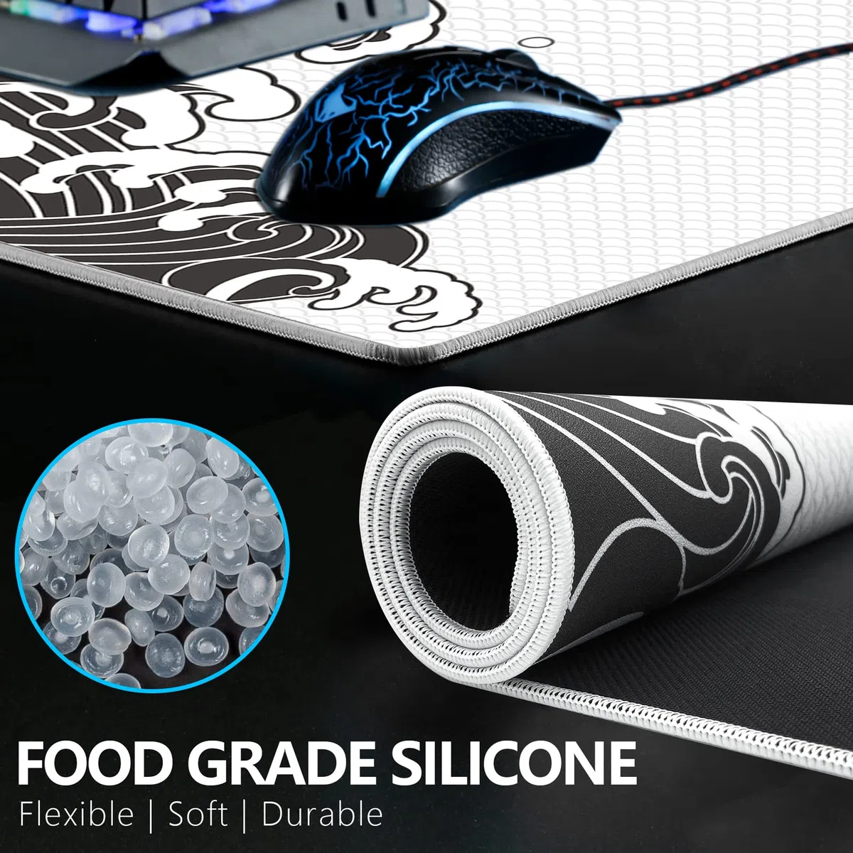 Alfombrilla de ratón para juegos X-Raypad Aqua Control Plus Wave AC+, ultra alta precisión con velocidad perfecta y capacidad de control, diseñada para jugadores Fps con bajos requisitos de DPI