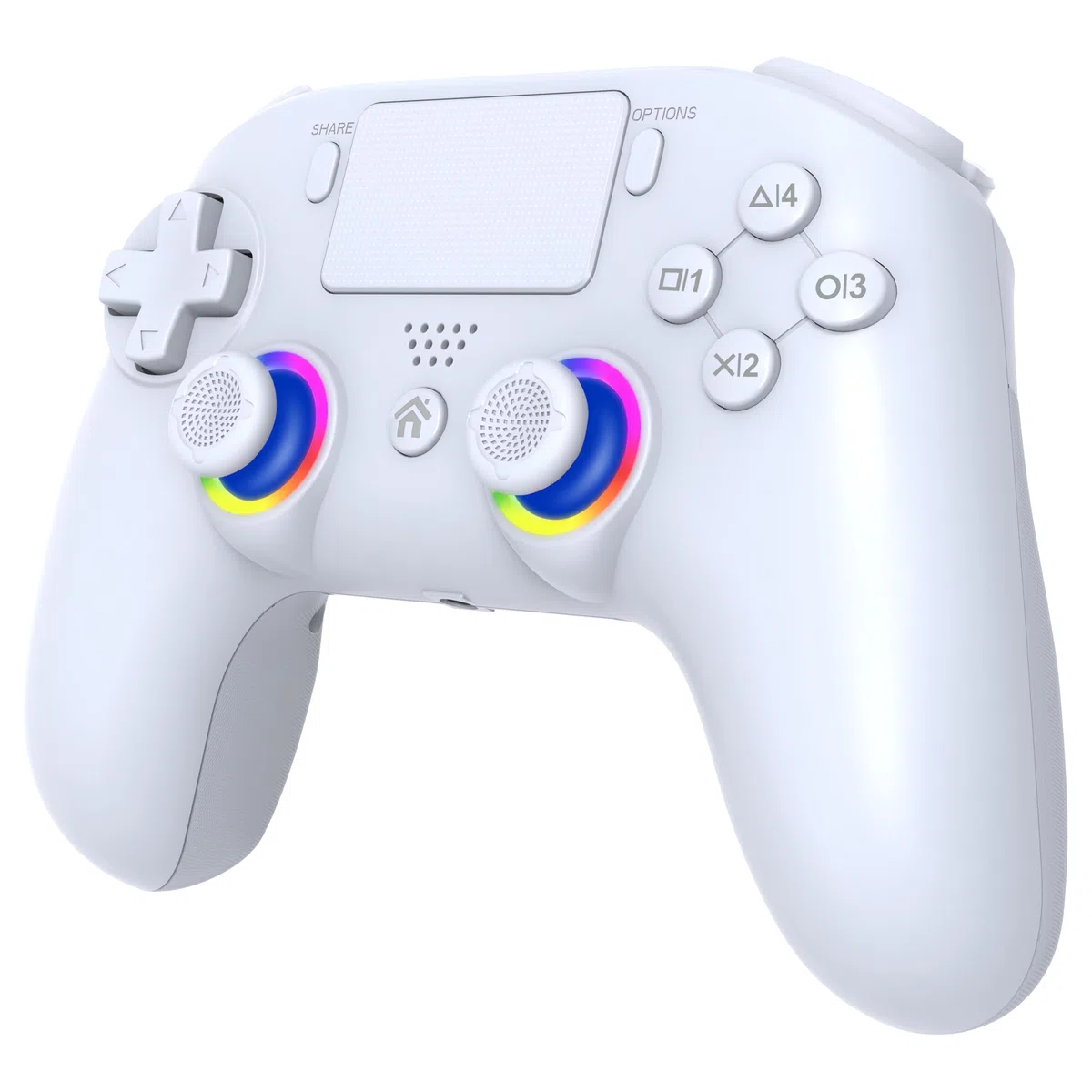 Subsonic - Mando Inalámbrico para PS5 y PC - Blanco | Ergonómico, LED RGB Programables, Vibración, Panel Táctil, Palancas Programables - Compatible PlayStation 5 y PC