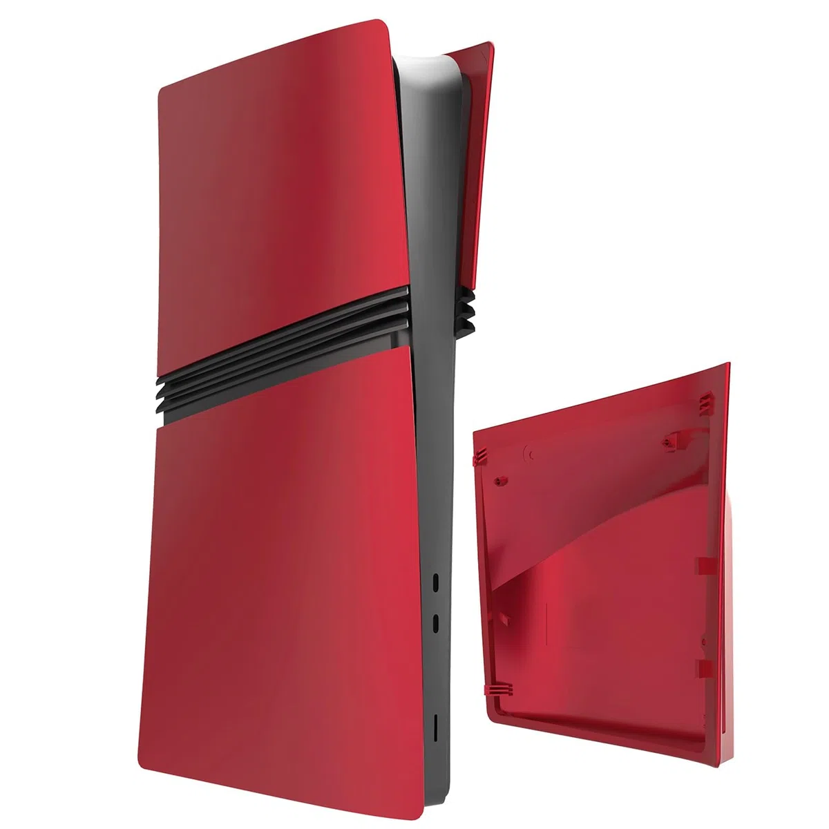 Placa Frontal para PS5 Pro, Tapa Frontal Tapa Trasera Placa Frontal, Placa de Recambio para Funda Antipolvo - Rojo (Edición en Disco)