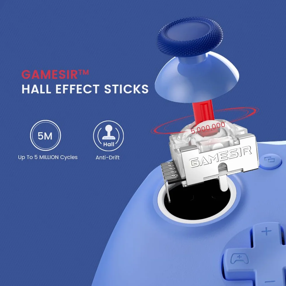 GameSir G7 SE Mando con Cable para Xbox Series X|S, Xbox One & Windows 10/11, Plug and Play Gamepad para Juegos con Joysticks de Efecto Hall, Conector de Audio de 3,5 mm (Azul)