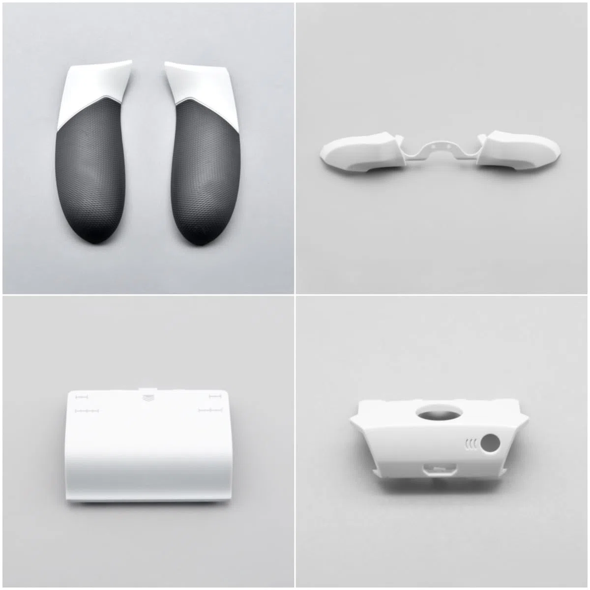 Kit de Carcasa Completa de Repuesto para Xbox One Elite 1er Mando - Incluye Cubierta de Cáscara Marco Central Rieles Laterales Botones ABXY Parachoques LB RB Accesorios (Blanco)
