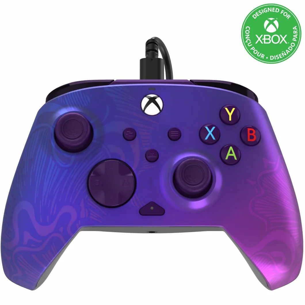 PDP REMATCH XBOX cableado mando Purple Fade para XBOX Series X|S, XBOX One, Licencia oficial