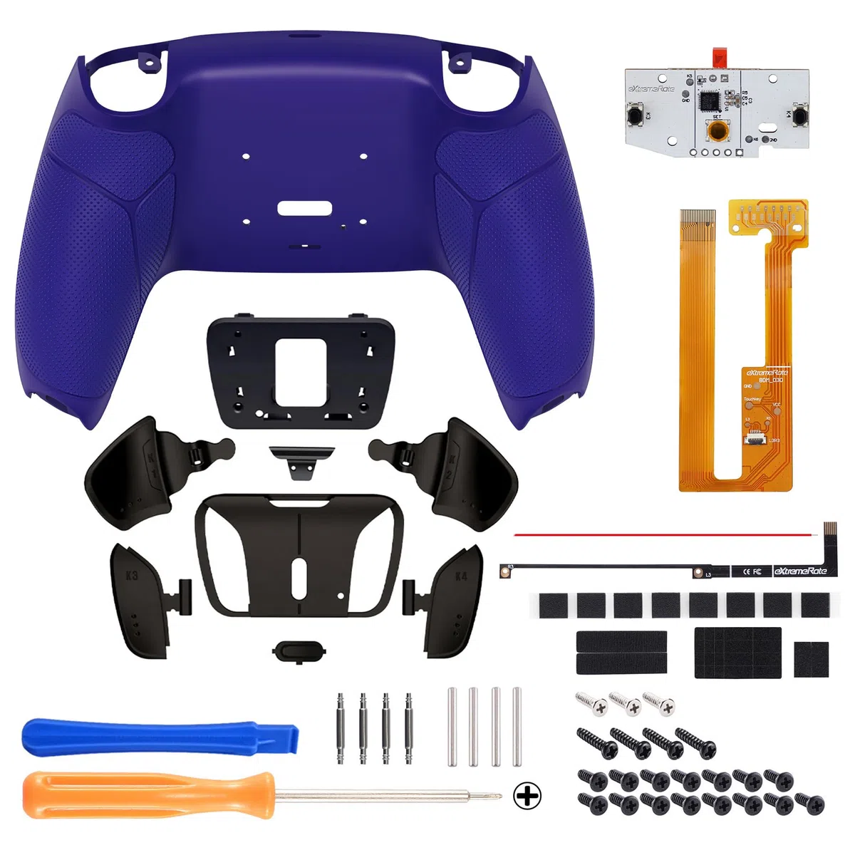 eXtremeRate Real Metal Buttons (RMB) Programable RISE4 Remap Kit para ps5 Modelo BDM-030/040/050 Actualización Board & Carcasa Trasera & 4 Palancas Botones Traseros para ps5 Control