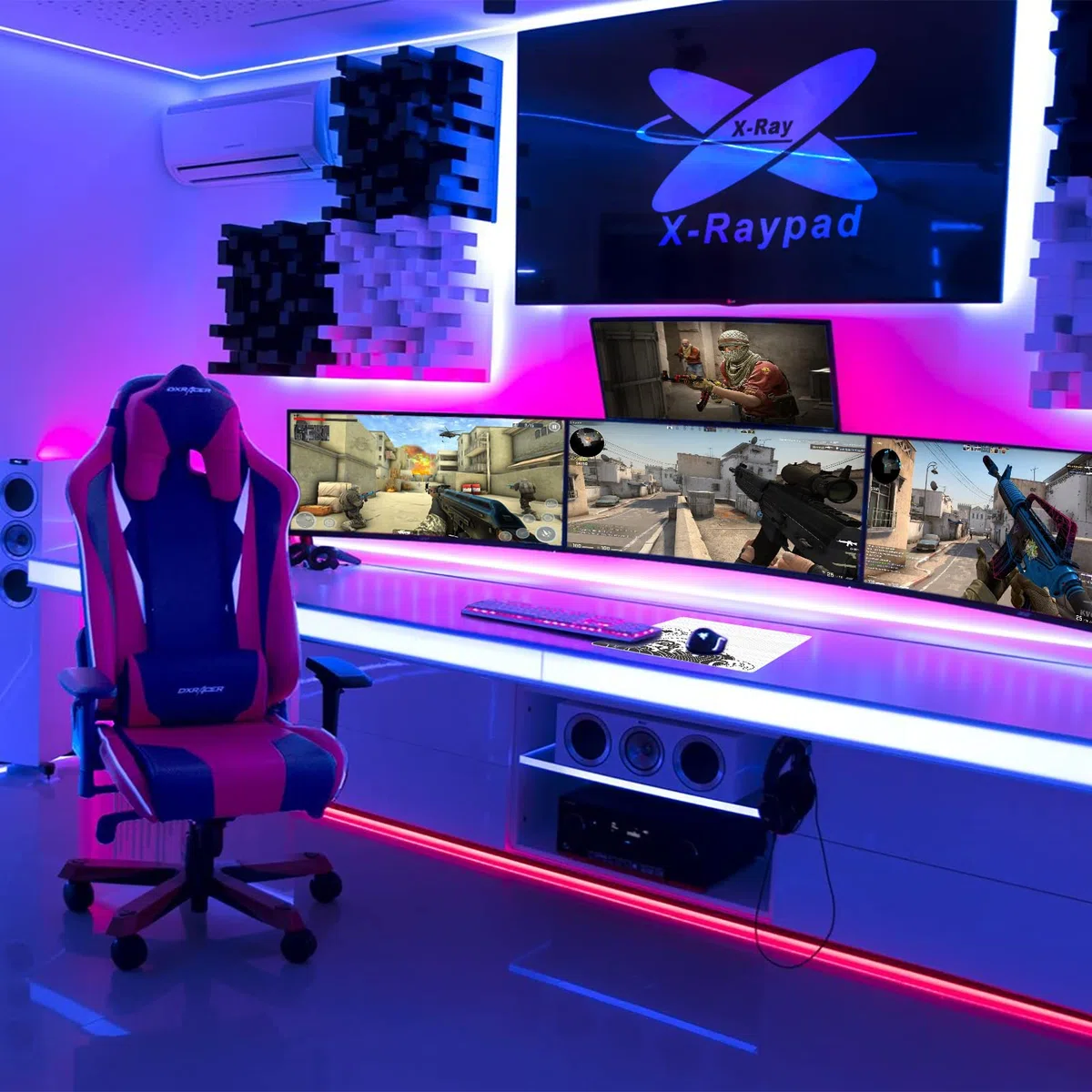 Alfombrilla de ratón para juegos X-Raypad Aqua Control Plus Wave AC+, ultra alta precisión con velocidad perfecta y capacidad de control, diseñada para jugadores Fps con bajos requisitos de DPI
