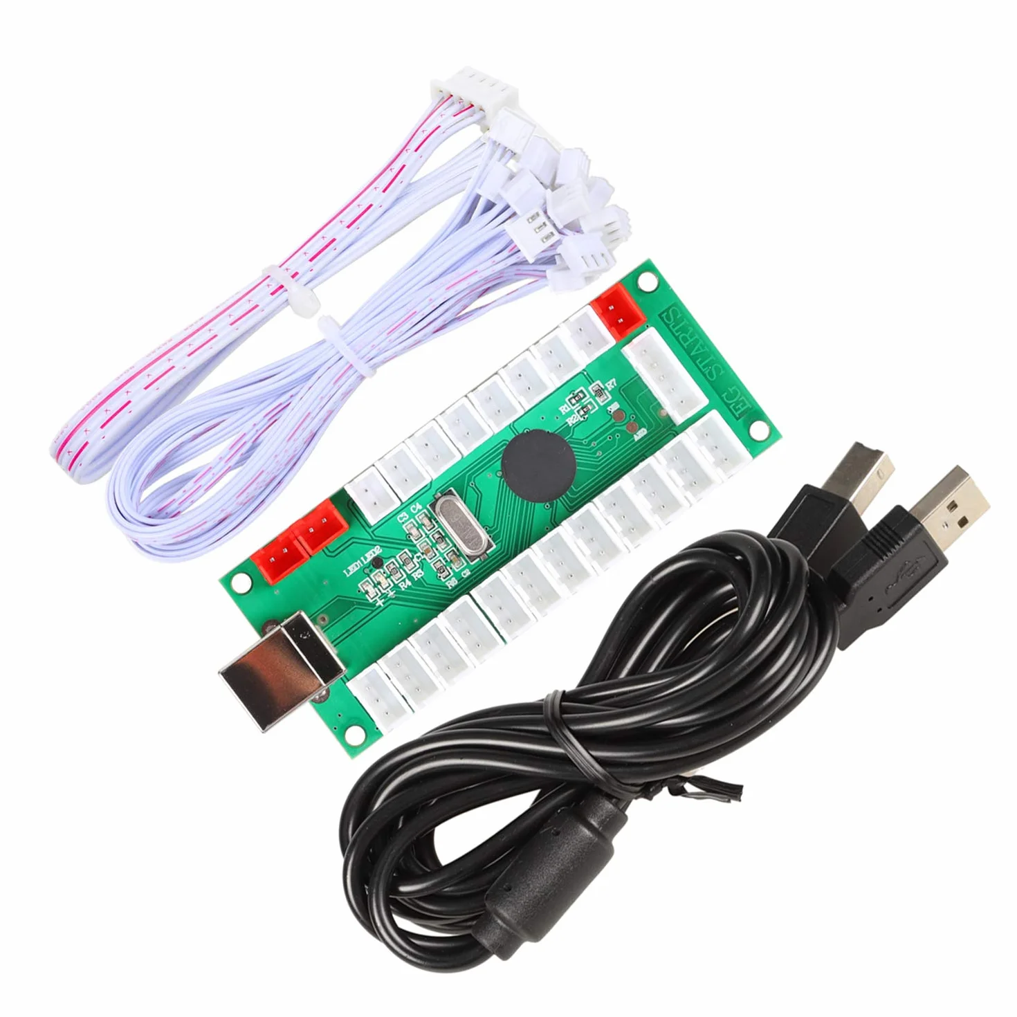 1 reproductor USB codificador a PCArcade Joystick Red Top Ball + 10 x 5 V LED botones para juegos Mame Raspberry Pi
