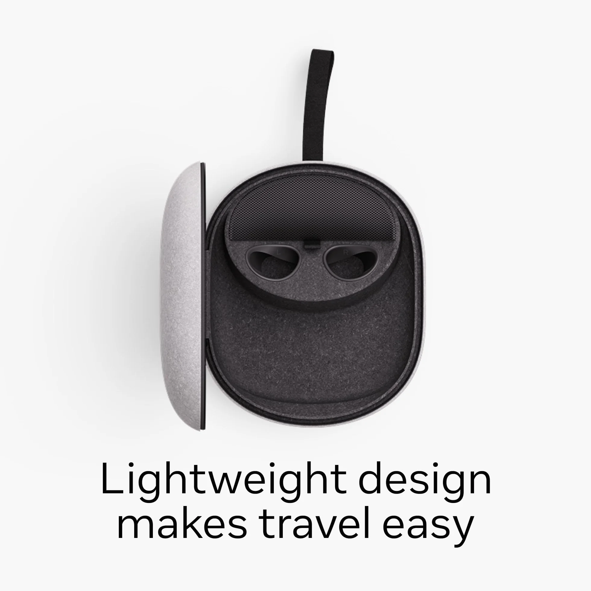 Estuche compacto Meta Quest — Apto para las Meta Quest 3/3S — Nuevo diseño de menor tamaño — Con capacidad para las Quest 3/3S, un controlador Touch Plus, correas dinámicas, cable de carga y adaptador
