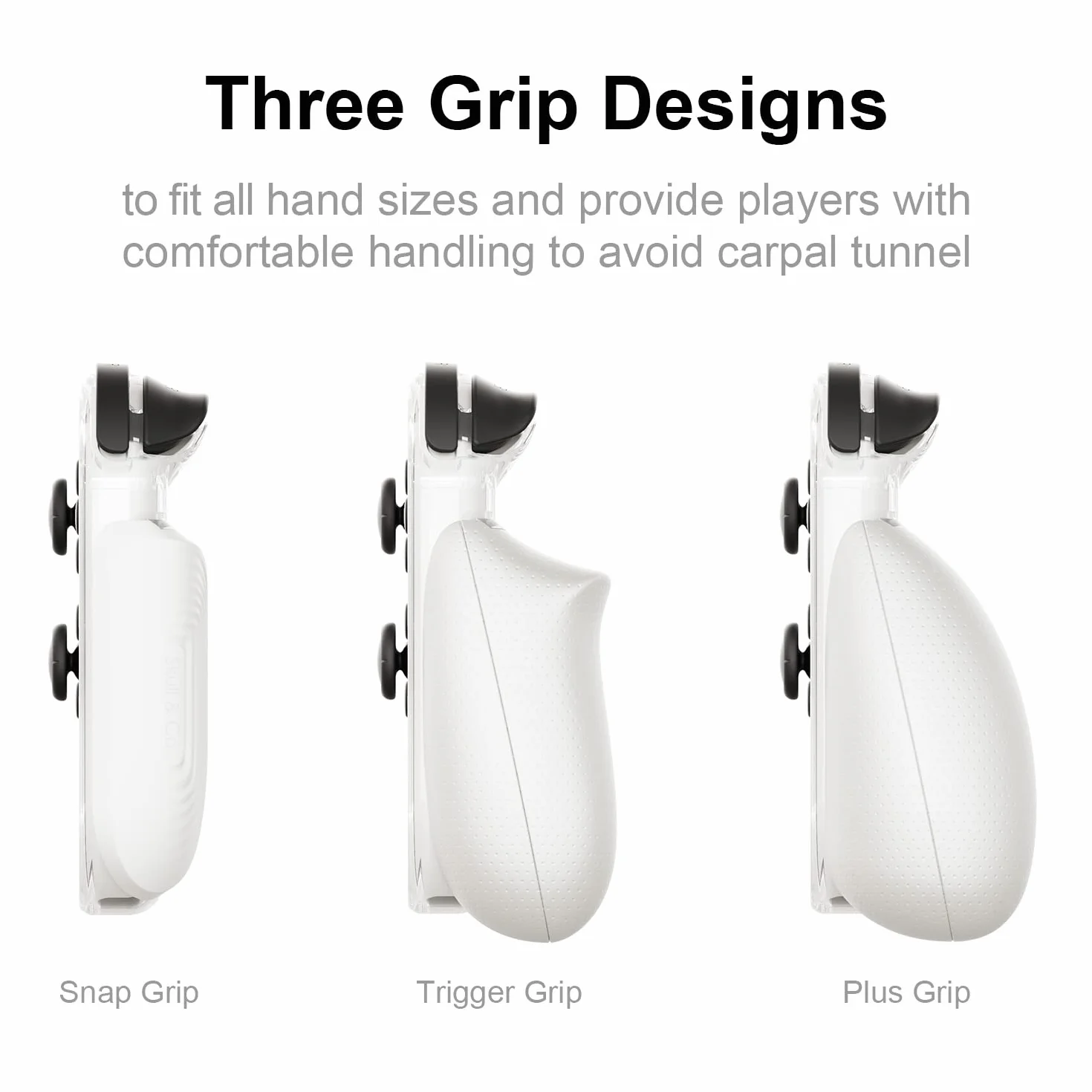 Skull & Co. GripCase OLED Bundle for Nintendo Switch OLED: A Dockable Transparent Protective Cover Case with Interchangeable Grips [to fit All Hands Sizes] [with Carrying Case]