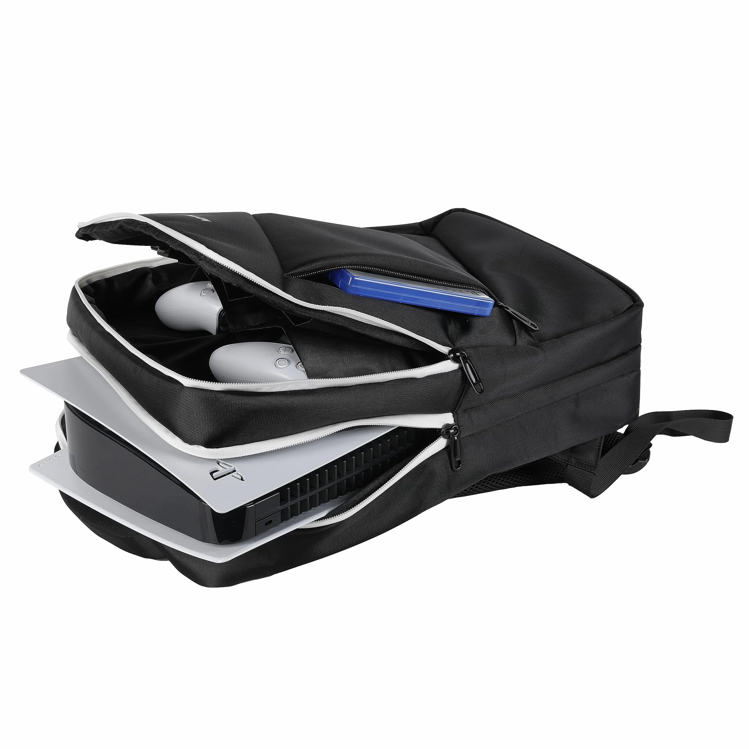 Konix Mythics Titan Mochila para Almacenamiento y Transporte de Consola y Accesorios PS5 - Volumen 16 l - 30 x 10 x 47 cm - Negro y Blanco