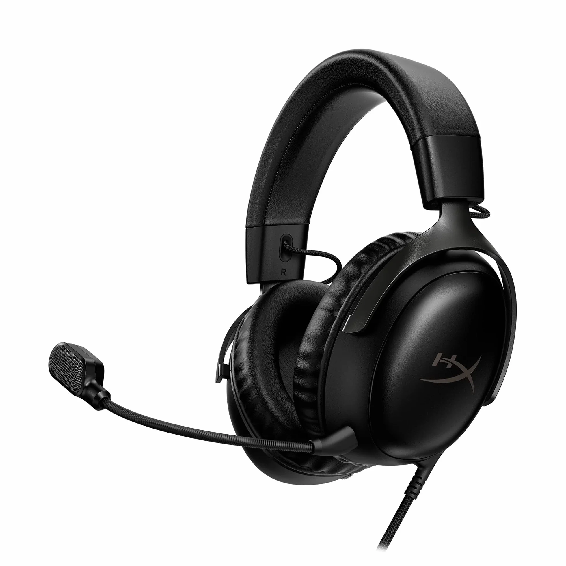 HyperX Cloud III wired Auriculares para Juegos con Cable, PC, PS5, Xbox Series X S, Controladores de 53 mm en ángulo, DTS, micrófono nítido de 10 mm, USB-C USB-A, Negro