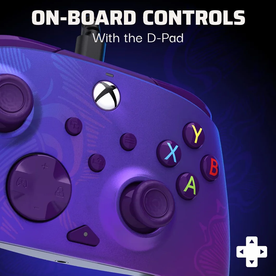 PDP REMATCH XBOX cableado mando Purple Fade para XBOX Series X|S, XBOX One, Licencia oficial