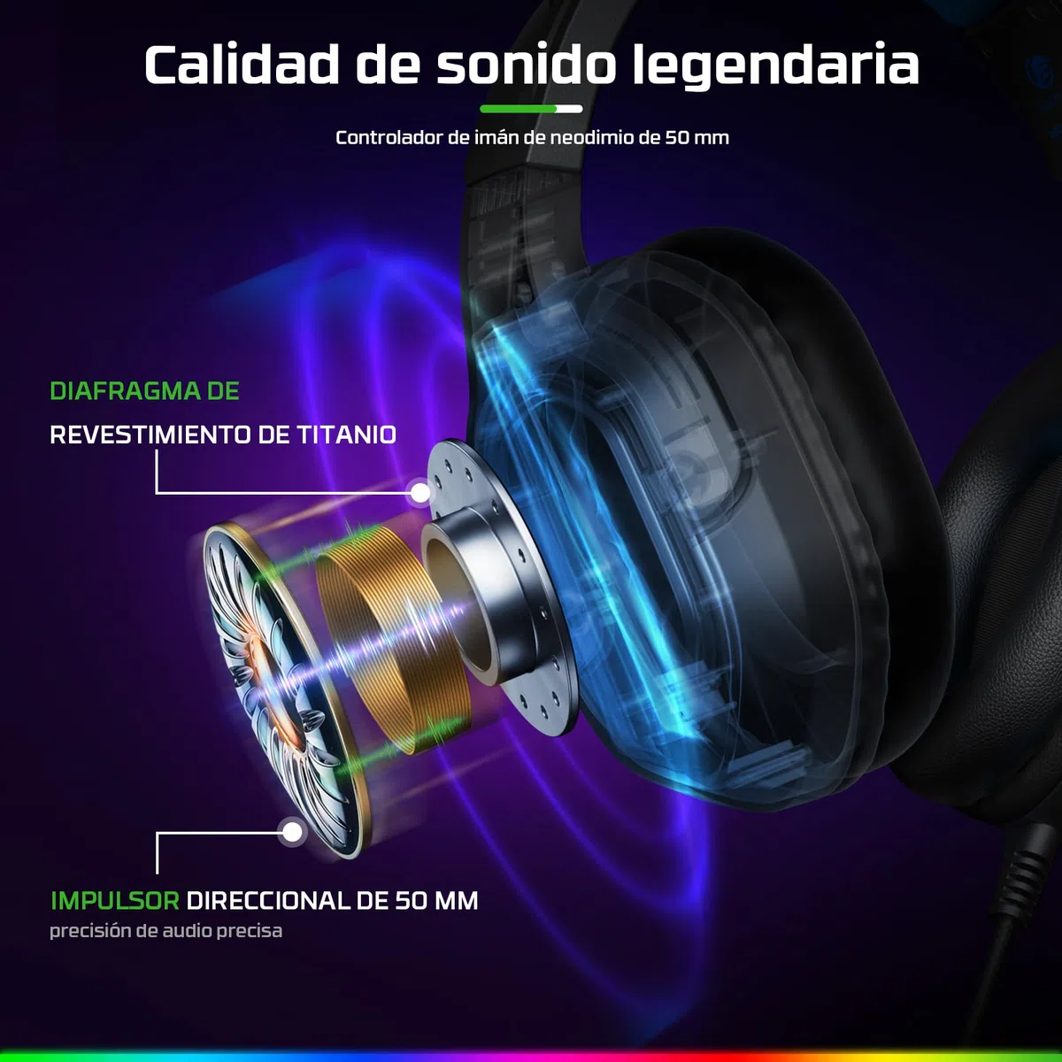 Fachixy FC200 Cascos Gaming para PS5, PS4, PC, Xbox One, Switch, Auriculares Gaming Cancelación de Ruido, Cascos con Microfono Estéreo Sonido, Cascos para PS5 con 3.5mm Jack con Luz RGB (PIEDRA Negra)