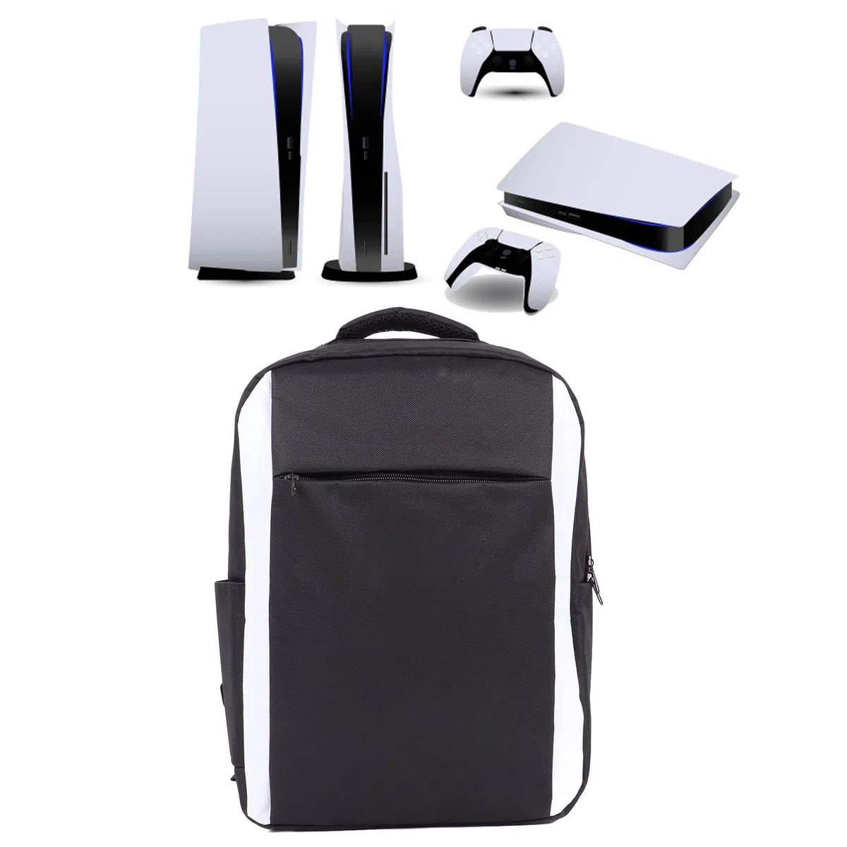 PUSOKEI Mochila para Juegos para Consola de Juegos, Mochila de Almacenamiento Multifunción Estuche de Transporte a Prueba de Golpes Mochila Portátil de Viaje para