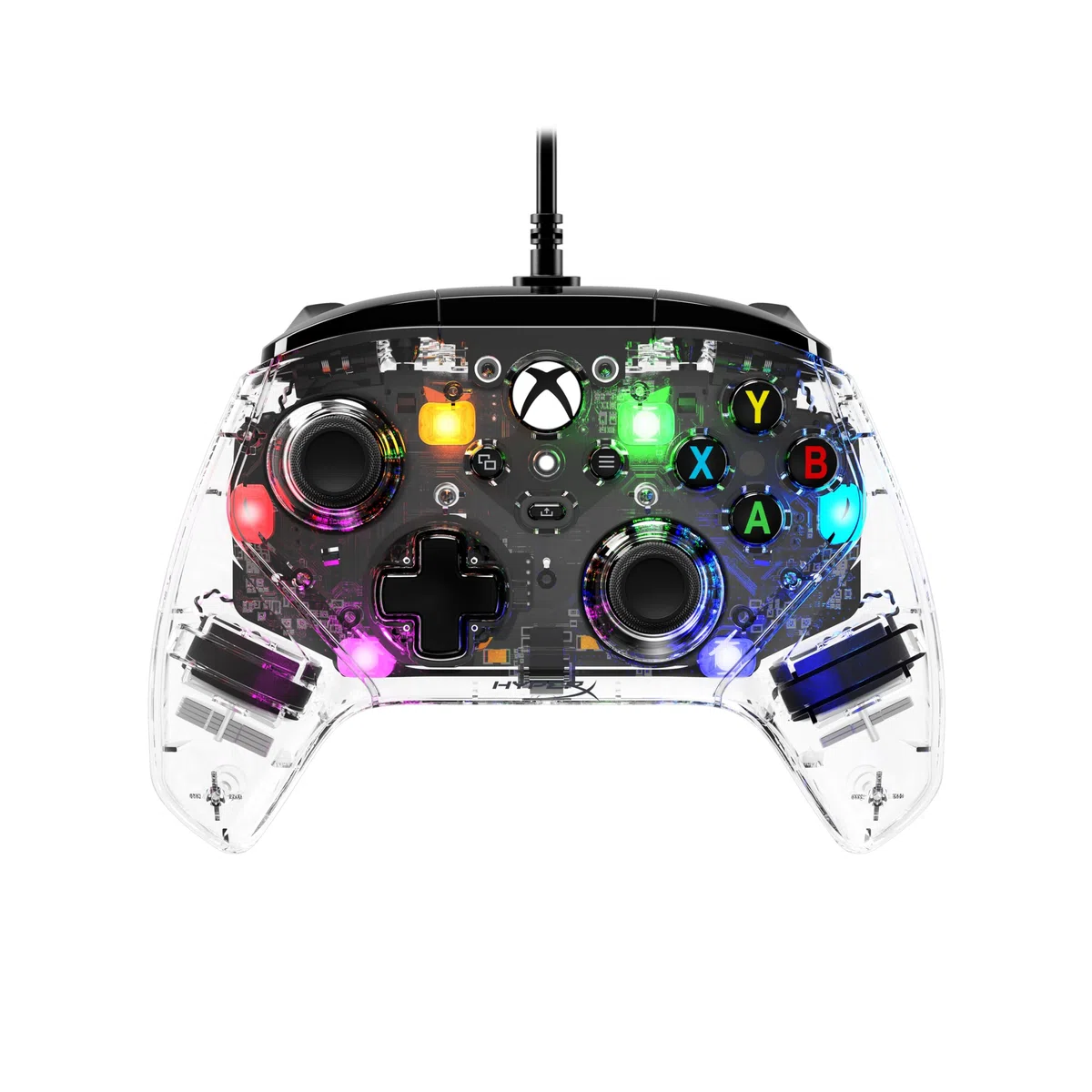 HyperX Clutch Gladiate RGB - Mando con cable para Xbox One, Xbox Series X|S, Windows 10/11, joystick, gamepad, motores de vibración dual, RGB