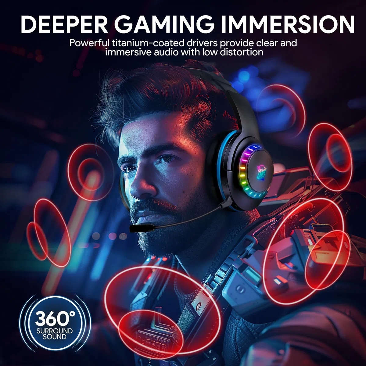 Pacrate 2.4 GHz Cascos Gaming Inalambricos para PS5 PS4 Pc Mac Switch, Auriculares Gaming Inalambricos Bluetooth con Micrófono Desmontable con Cancelación de Ruido, 3.5mm Cascos PS5 para Serie Xbox