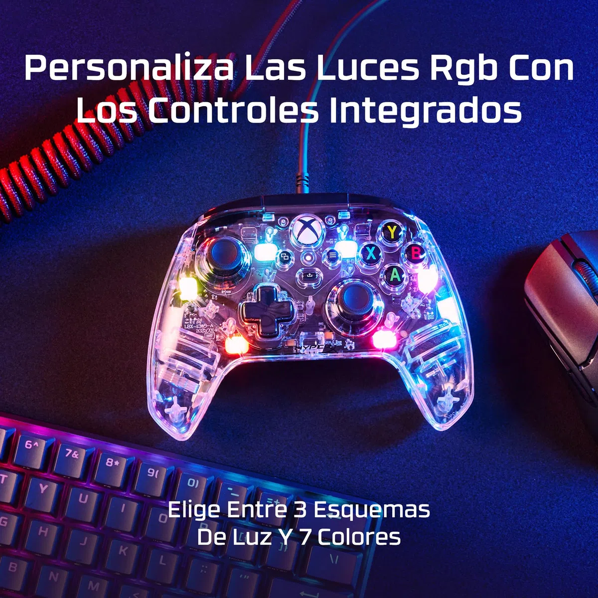 HyperX Clutch Gladiate RGB - Mando con cable para Xbox One, Xbox Series X|S, Windows 10/11, joystick, gamepad, motores de vibración dual, RGB