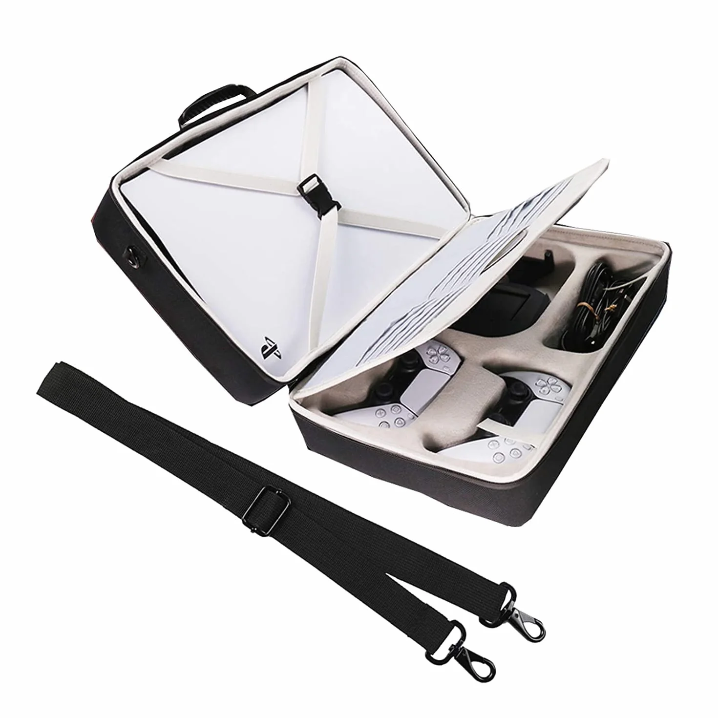 Khanka Duro Viaje Funda Case Estuche para Sony Consola PlayStation 5.（Solo Estuche, Negro