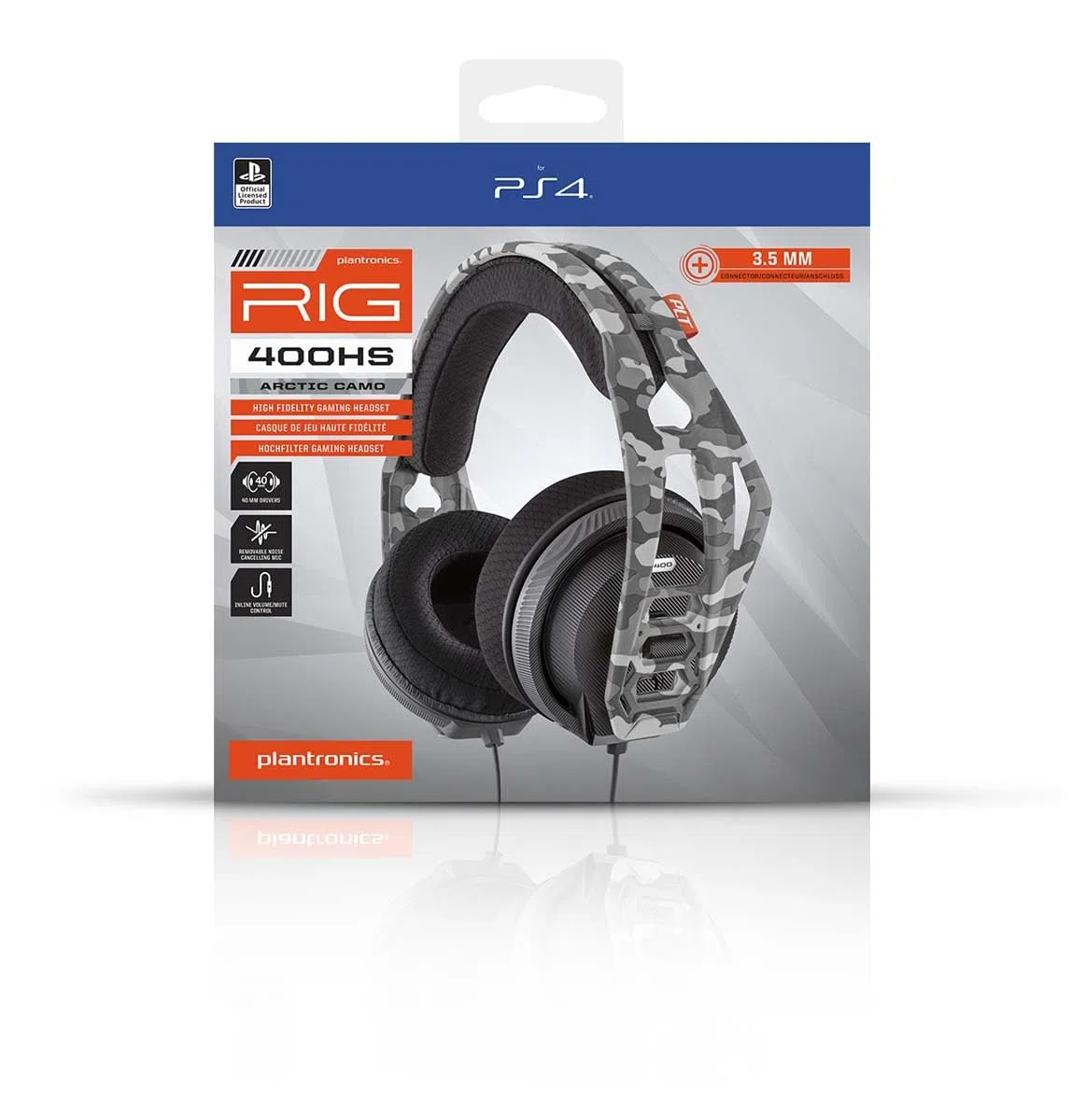 Nacon RIG 400HS, Auriculares para Juegos, Conector de 3,5 mm, para PS5, PS4 y PC, Artic Camo