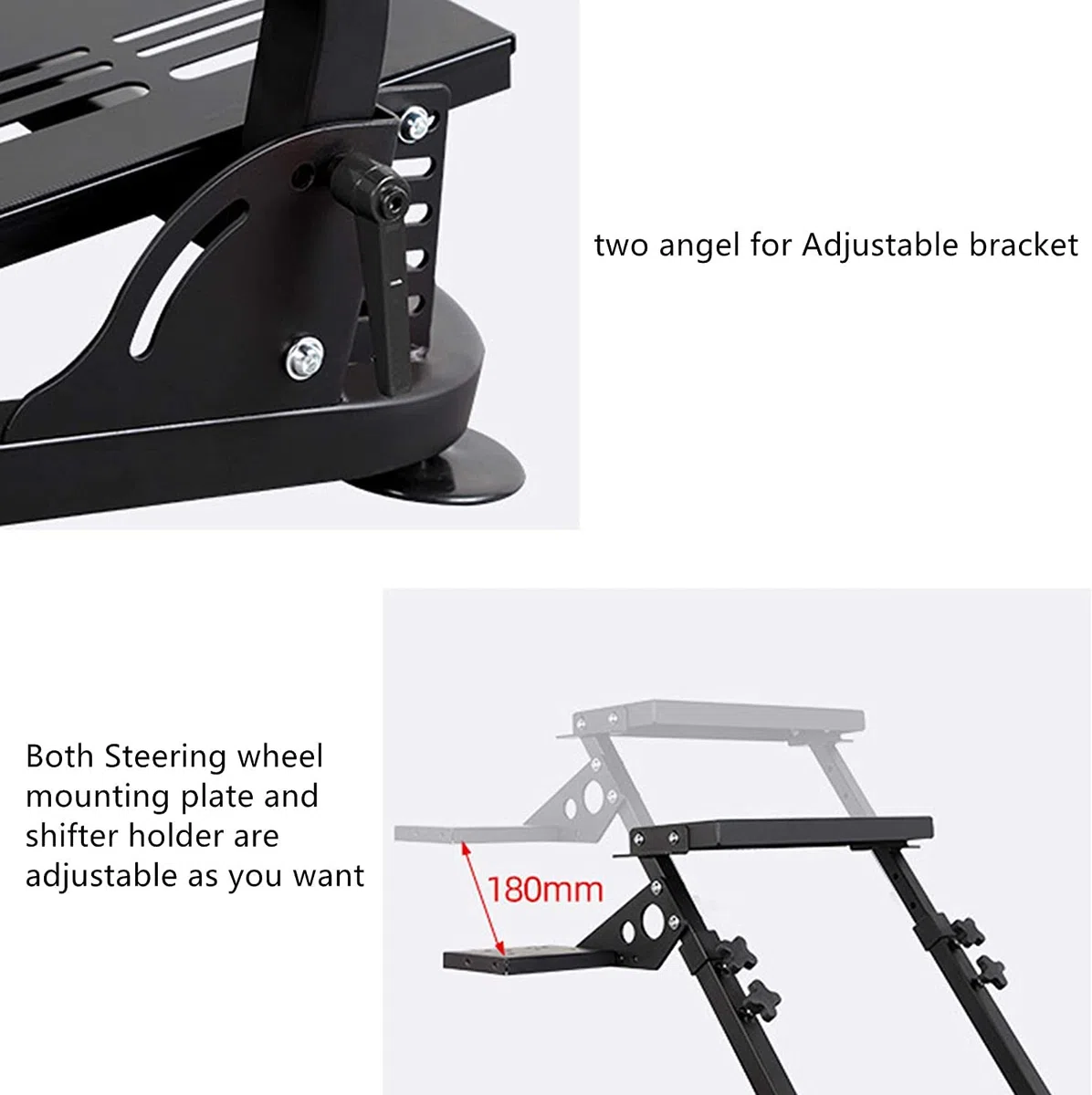 Racing Wheel Stand (versión actualizada) Pro Shifter Altura Ajustable Simulador de conducción Cabina Compatible con Logitech G25 G27 G29 G920 T300RS T500 T3PA TGT FANATEC Gaming Cockpit
