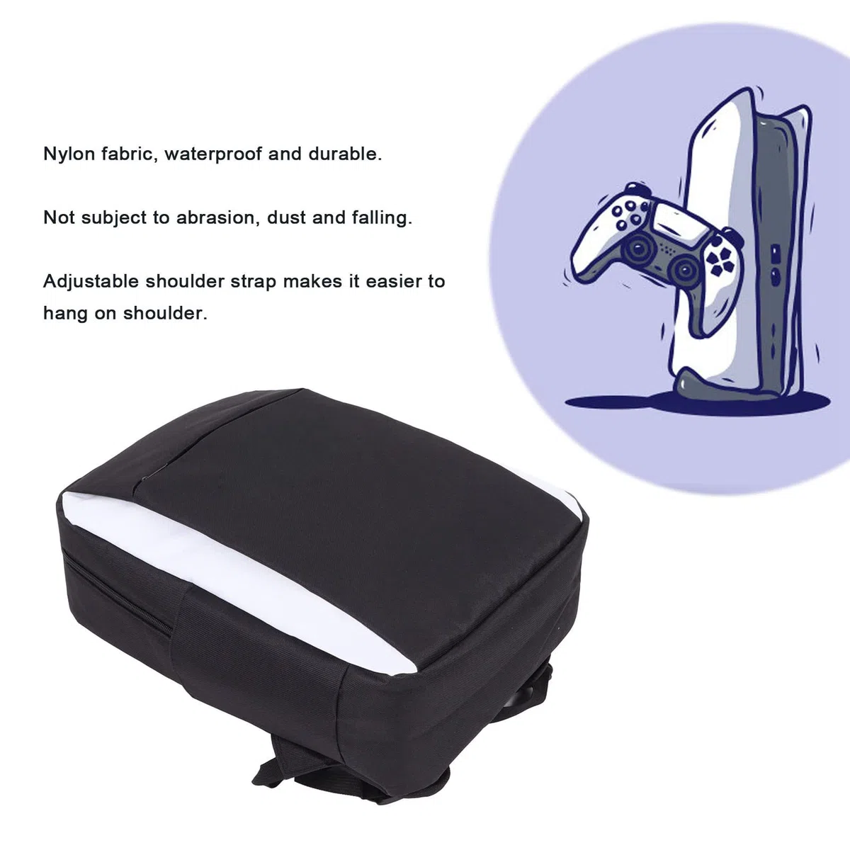 PUSOKEI Mochila para Juegos para Consola de Juegos, Mochila de Almacenamiento Multifunción Estuche de Transporte a Prueba de Golpes Mochila Portátil de Viaje para