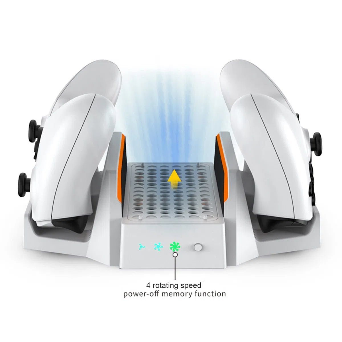 Soporte de Ventilador de Refrigeración para Xbox Series S, Ventilador de Refrigeración de Velocidad Ajustable de 4 Niveles con Estación de Carga Dual, Soporte de Refrigeración de