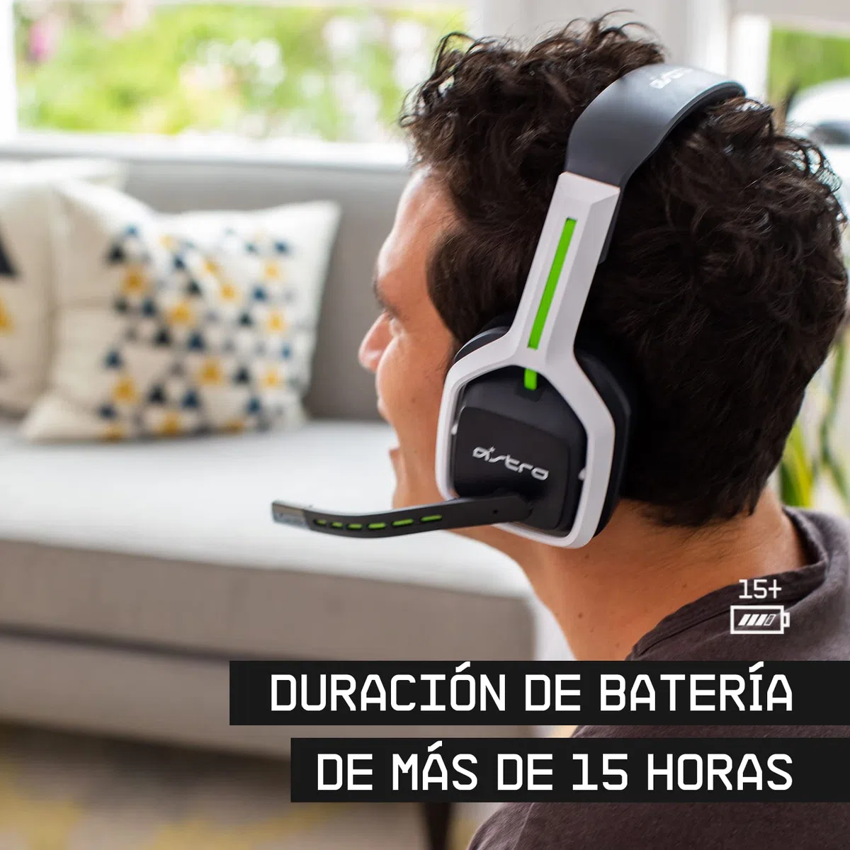 ASTRO Gaming A20 Auriculares inalámbricos Gen 2, ligeros y resistentes, Micrófon volteable silenciar, Batería de +15 Horas, Alcance inalámbrico de 15m, Xbox Series X|S/Xbox One/PC/Mac - Blanco/Verde