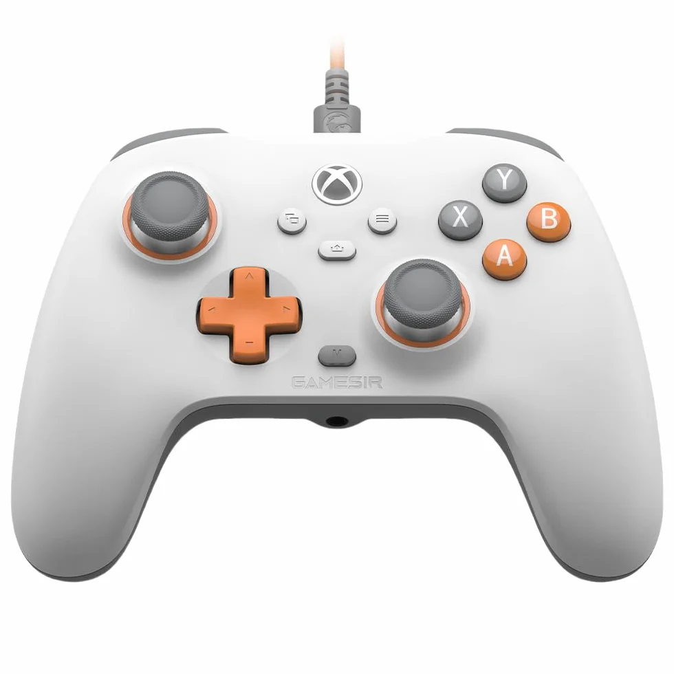 GameSir Controlador con cable T7 para Xbox Series X|S, Xbox One y Windows 10/11, Plug and Play Gaming Gamepad con efecto reverberación joysticks/Hall Trigger, conector de audio de 3,5 mm, color blanco