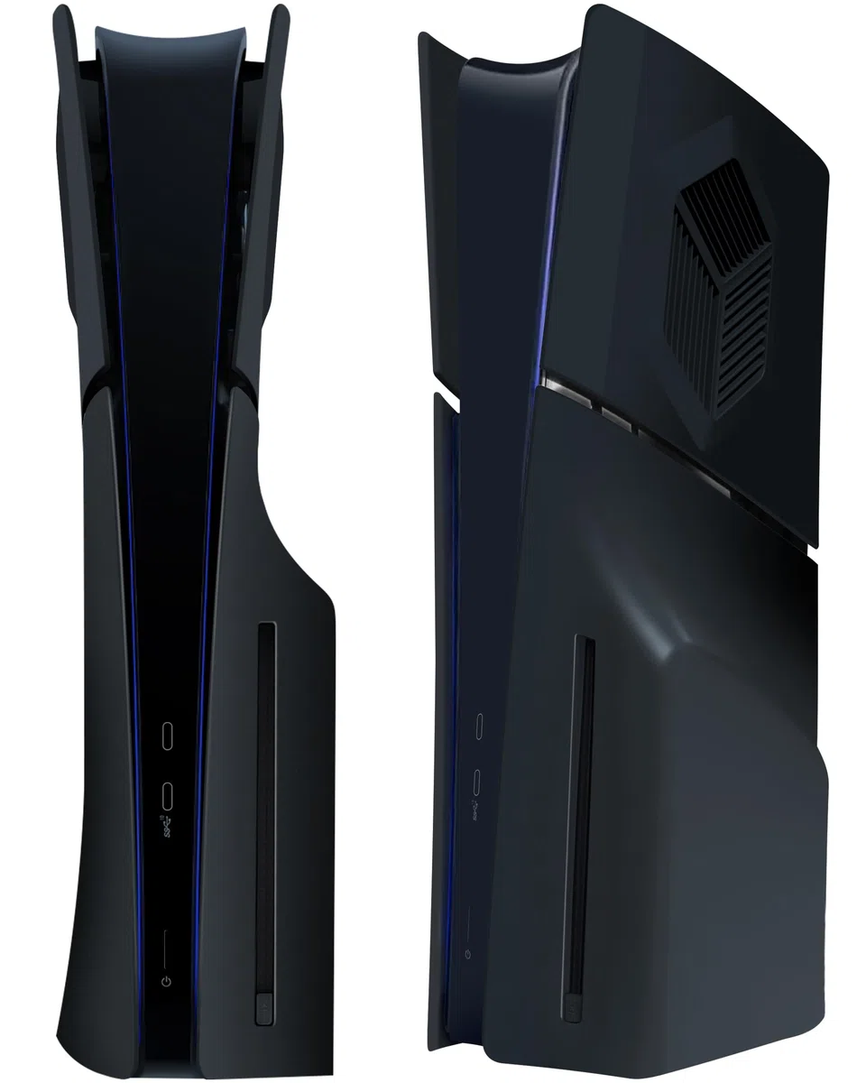 Joso - Placas Frontales para PS5 Slim Con Rejillas de Ventilación, Funda de Repuesto Antiarañazos y a Prueba de Polvo para PS5 Slim Disc Edition 4, Accesorios ABS Negros