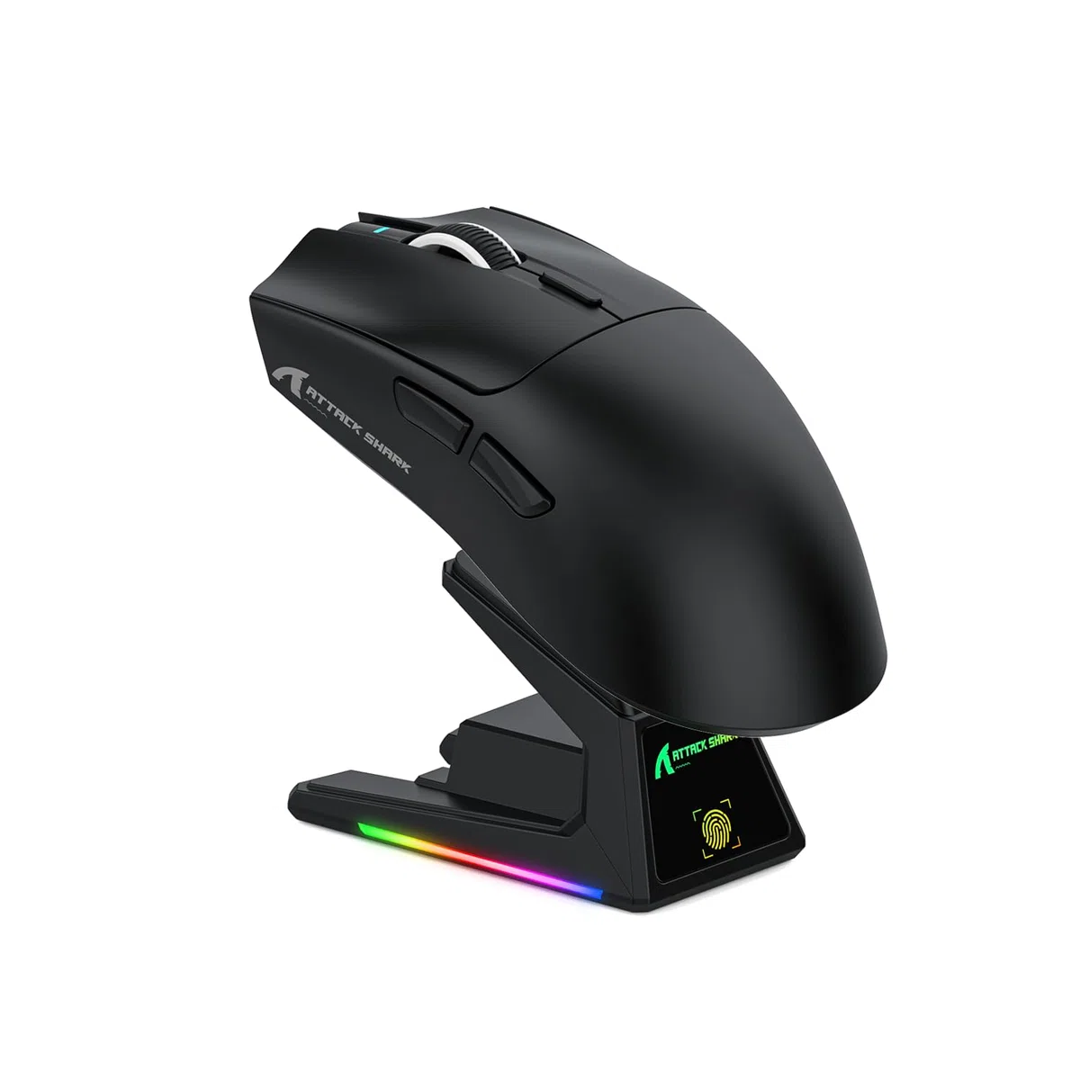 ATTACK SHARK X1 Gaming Mouse with Touchpad RGB Charging Dock, PixArt PAW3395PRO Gaming Sensor, BT/2.4G Wireless/Wired Gaming Mouse, 40000 dpi, 53g Superlight Gamer Mice for Win11/Xbox/PS/Mac (Black)