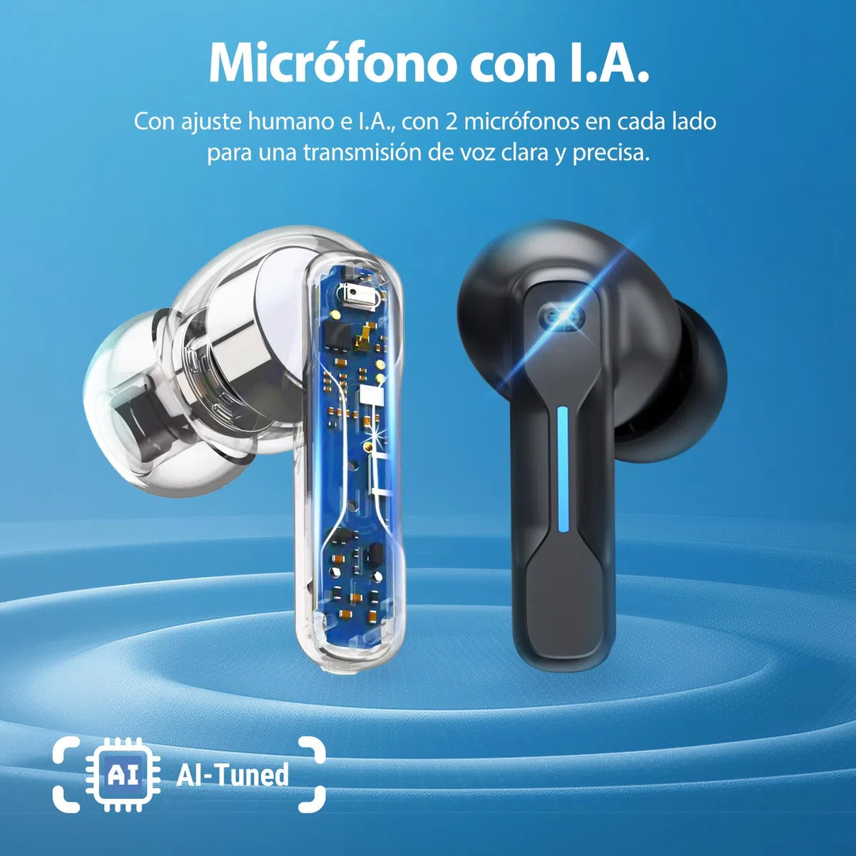SW5 Auriculares inalámbricos para juegos con 5.4 Bluetooth y 2.4G Doogle, auriculares wireless IPX4 impermeable con mic AI, Cascos gaming con 20ms de baja latencia para PC Switch móvil ps5 ps4 VR