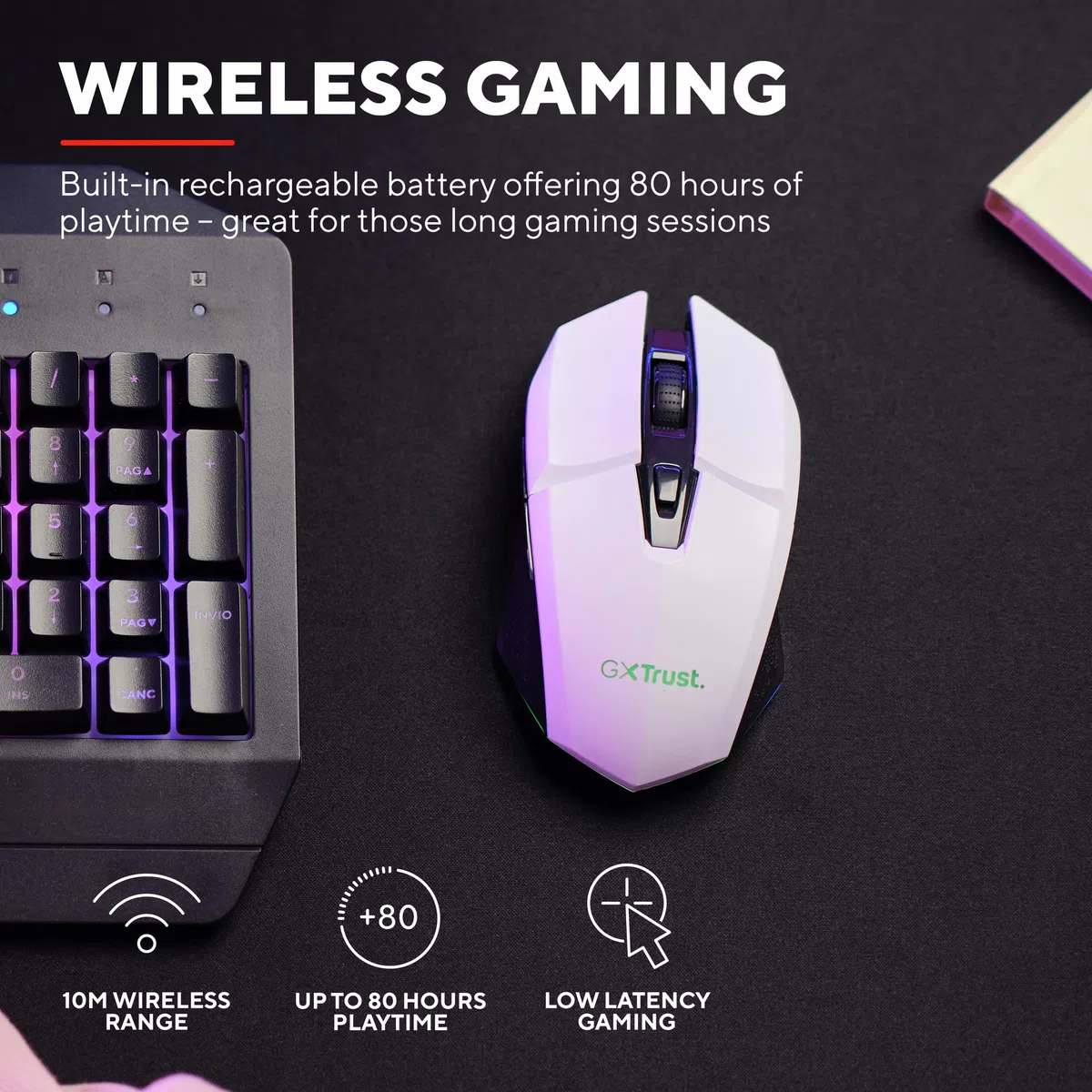 Trust Gaming GXT 794W Paquete 3 en 1 para Videojuegos, diseño Italiano QWERTY
