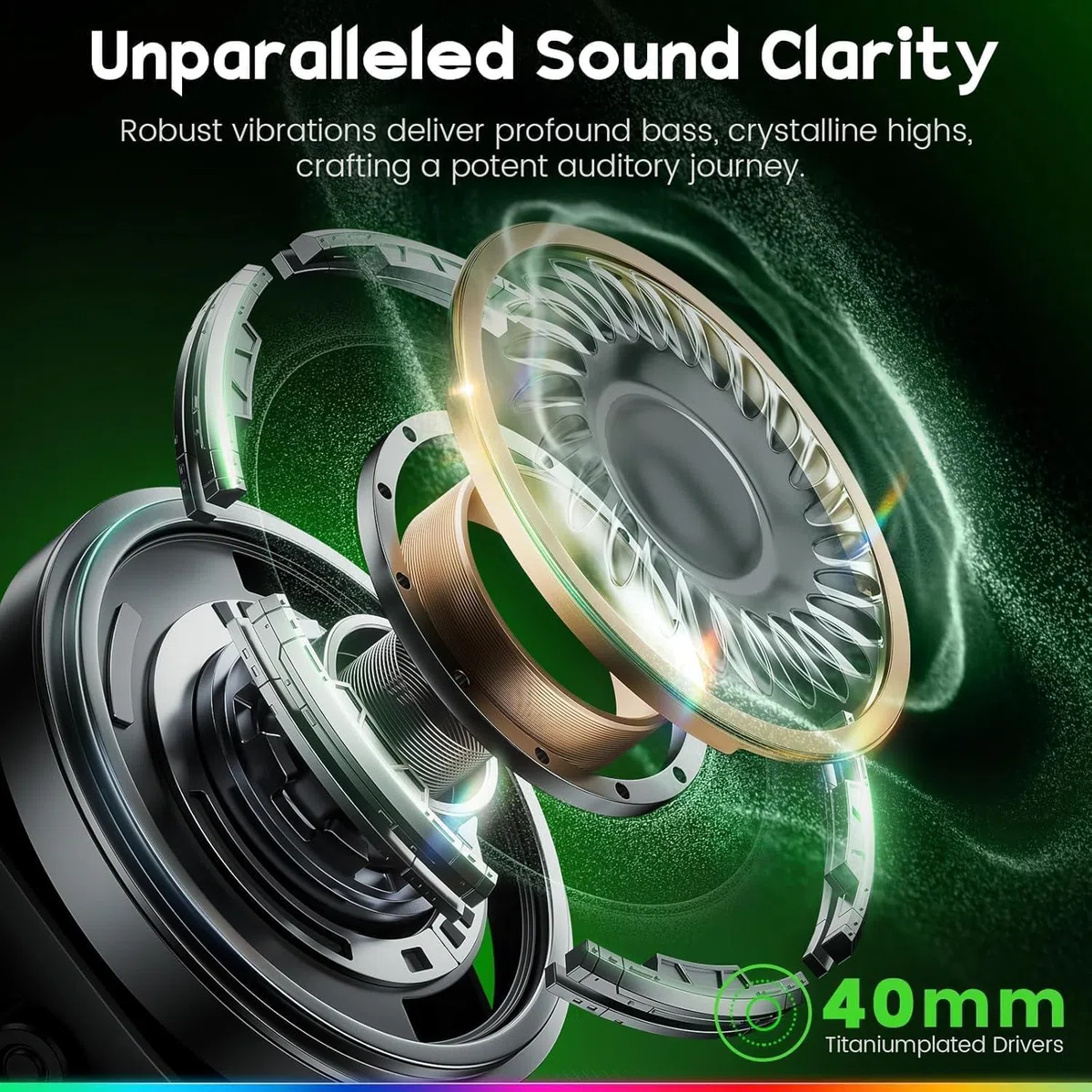 WESEARY WG4 Cascos Gaming Inalambricos, Auriculares Gaming de 2.4G para PS5, PS4, PC, Switch, Mobile, Sonido Estéreo Auriculares con Microfono, Duración 45Hr+