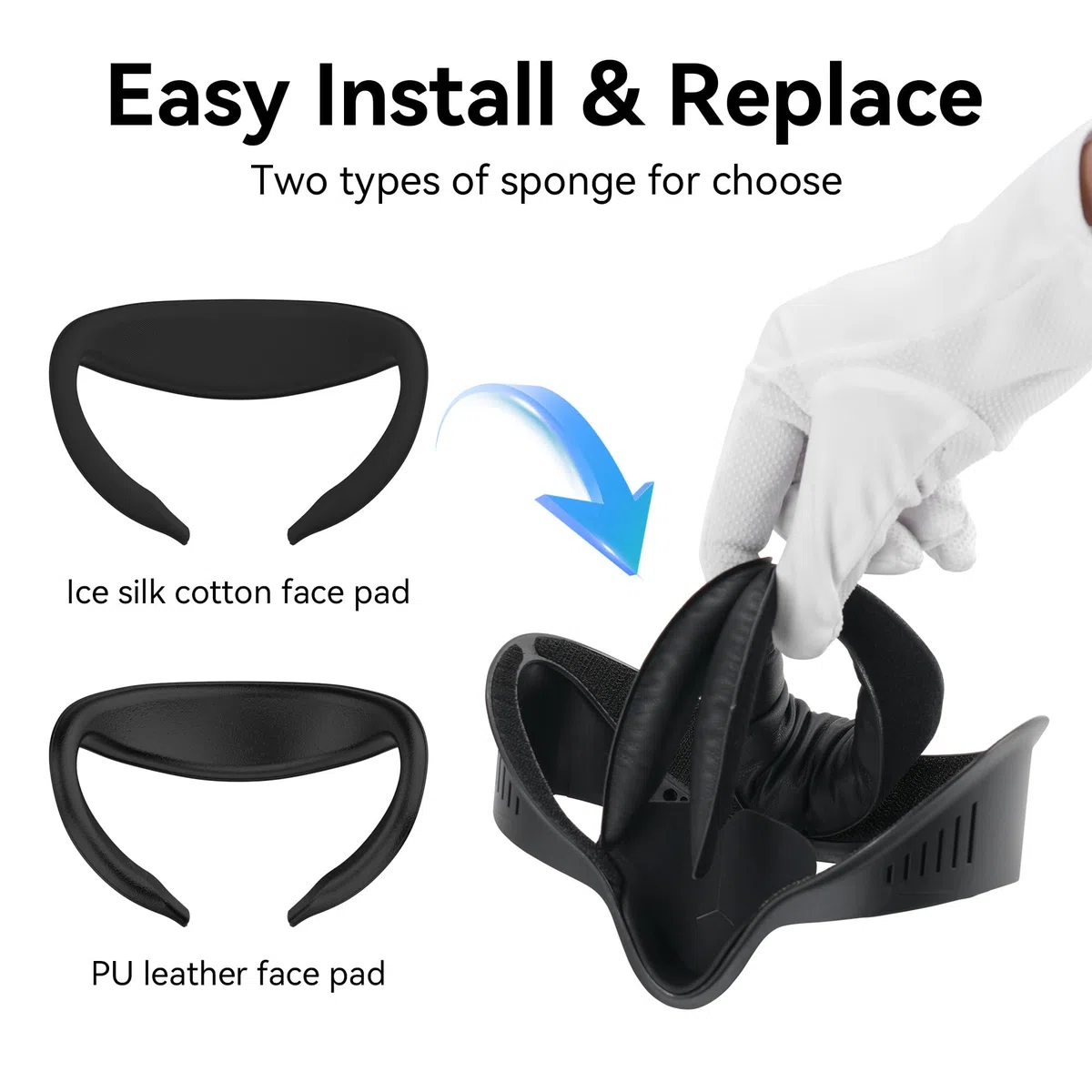 HiBloks - Interfaz facial con ventilador de refrigeración para accesorios Meta Quest 3S, 2 almohadillas de cubierta facial compatibles con el enfriador de ventilador Oculus Quest 3S, interfaz facial
