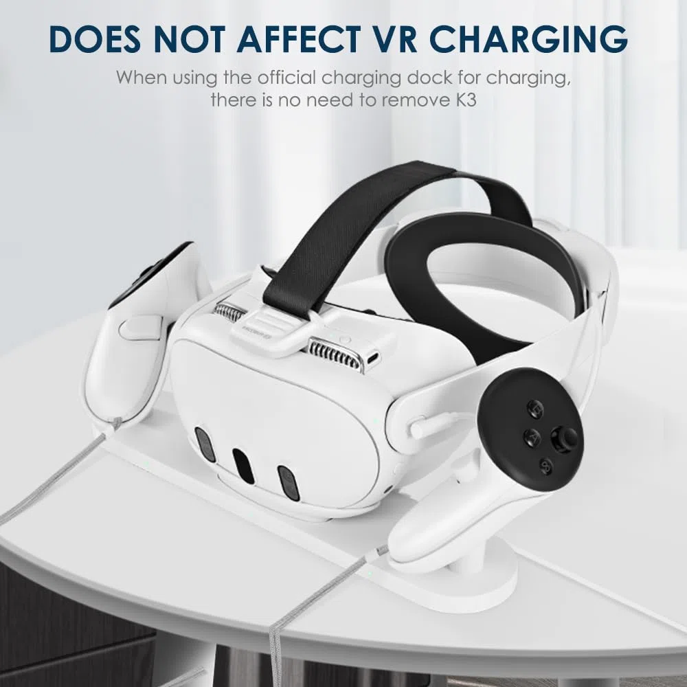 KKCOBVR K3 Facial Interface Fan with Leather Face Pad Compatible with Meta Quest3, Relieve Lens Fogging and Fits Use with Quest 3 Head Strap