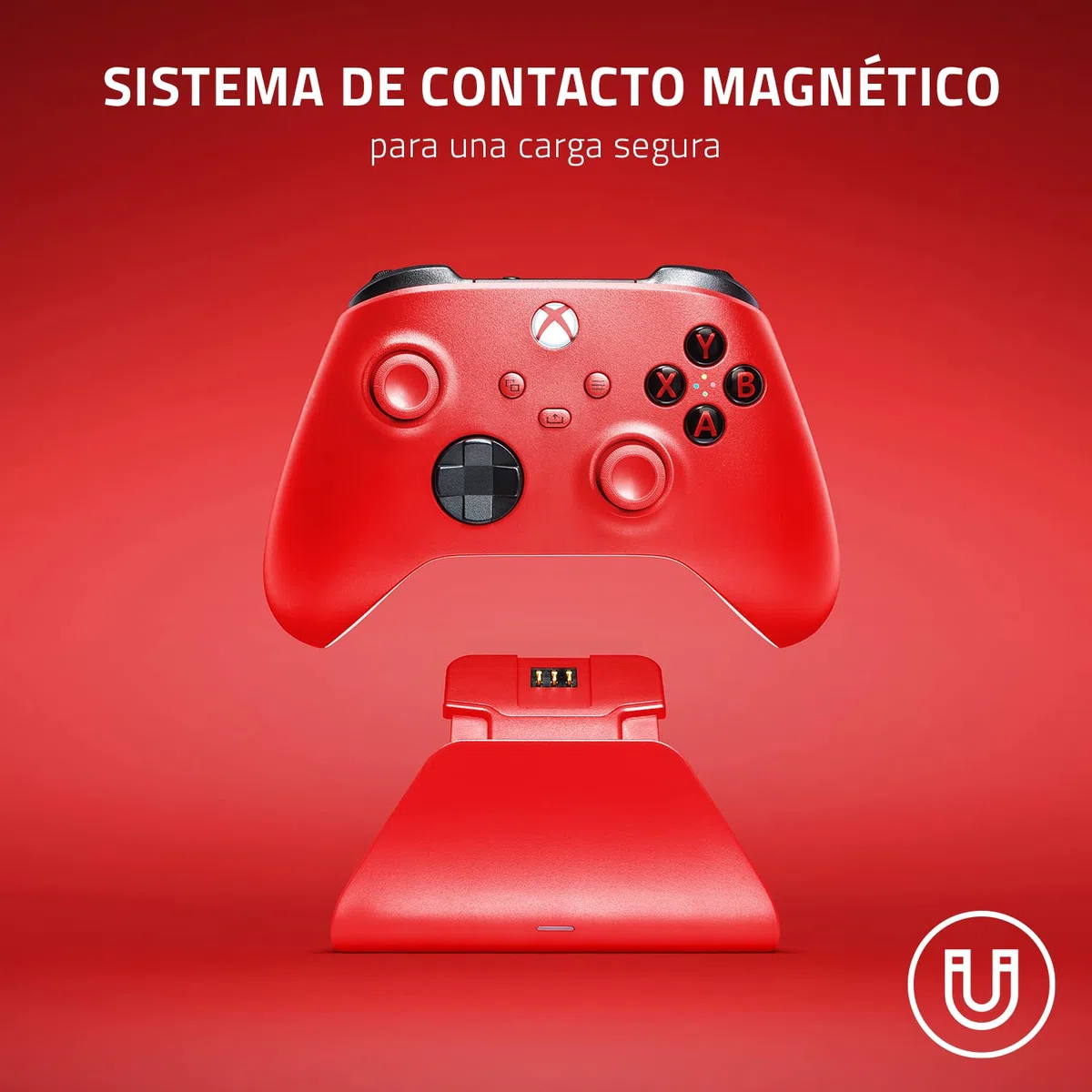 Razer Universal Quick Charging Stand (Pulse Red) - Soporte de carga rápida para los mandos de Xbox (carga rápida, compatibilidad universal para mandos nuevos y antiguos) Rojo
