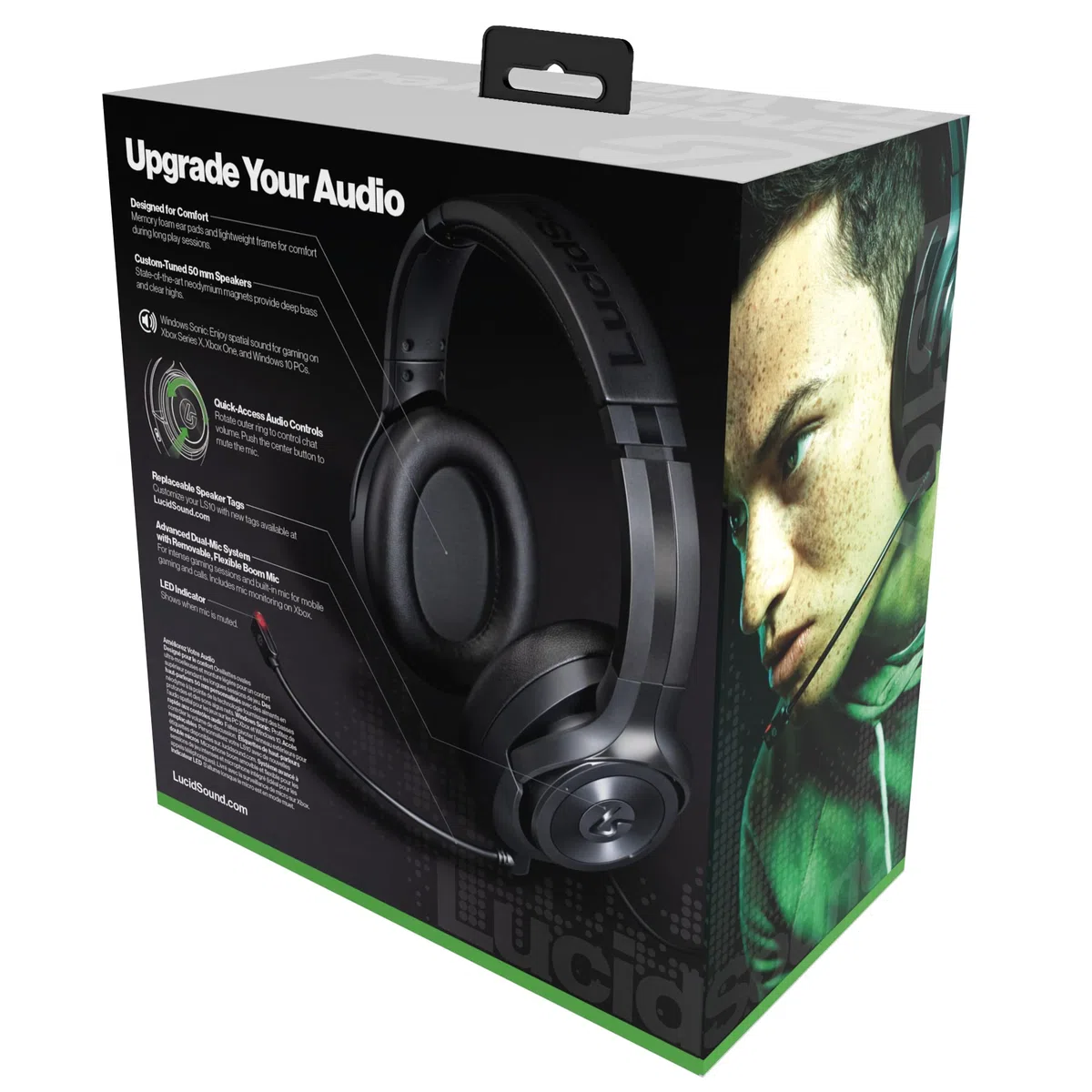 LucidSound LS10X - Auriculares de diadema con cable, micrófono y sonido envolvente, para Xbox Serie X y S y Xbox One, funcionan con PS4, PC, Nintendo Switch, Mac, móviles, iOS y Android