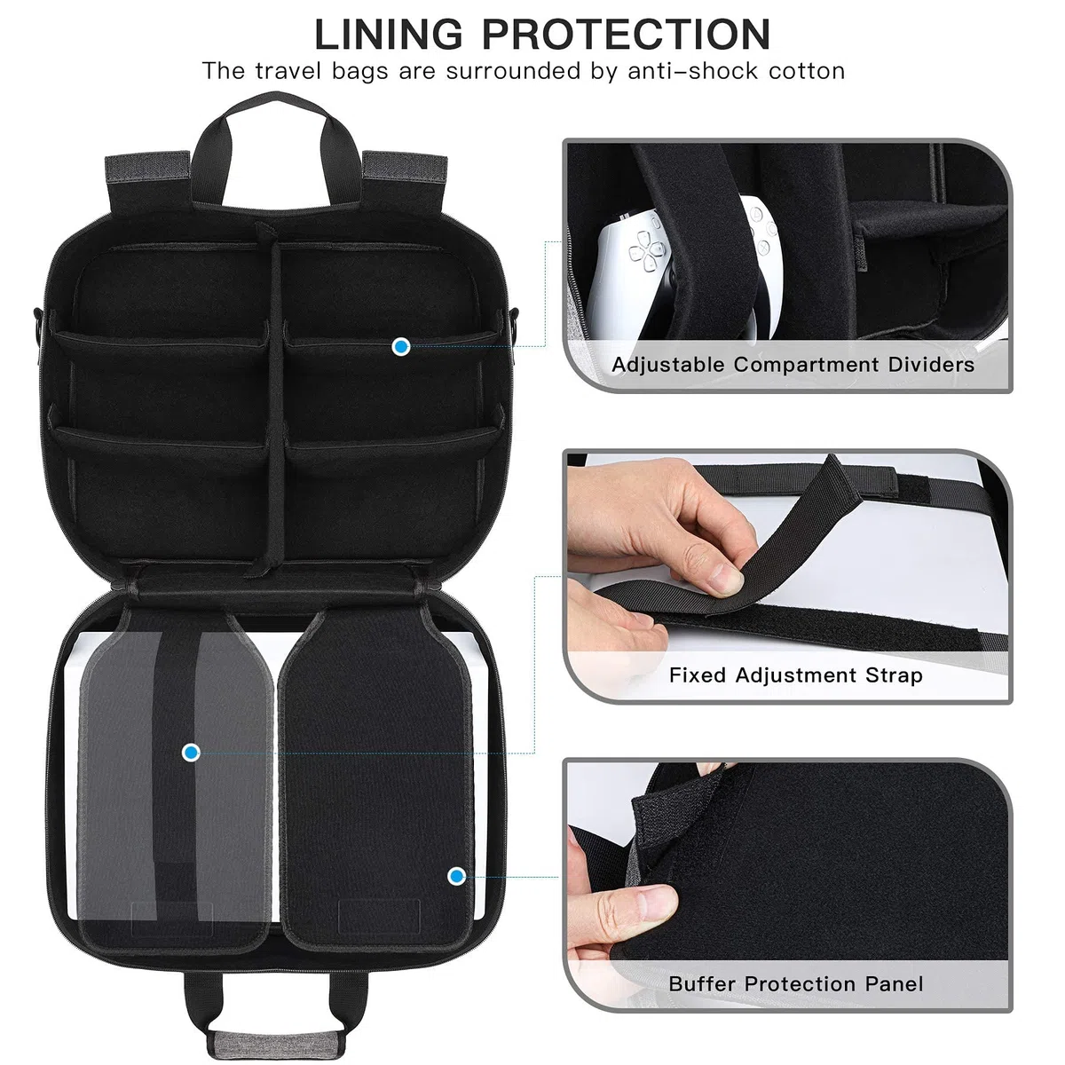ZtotopCases para Estuche de Transporte, Compatible con la Consola y Disk/Digital Edition, Bolso para Controlador y Juegos, Auriculares para Juegos, Base de Consola y Accesorios - Gris