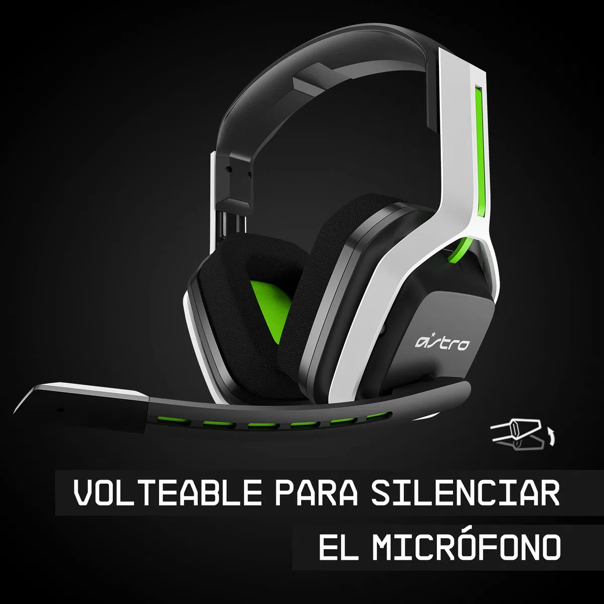 ASTRO Gaming A20 Auriculares inalámbricos Gen 2, ligeros y resistentes, Micrófon volteable silenciar, Batería de +15 Horas, Alcance inalámbrico de 15m, Xbox Series X|S/Xbox One/PC/Mac - Blanco/Verde