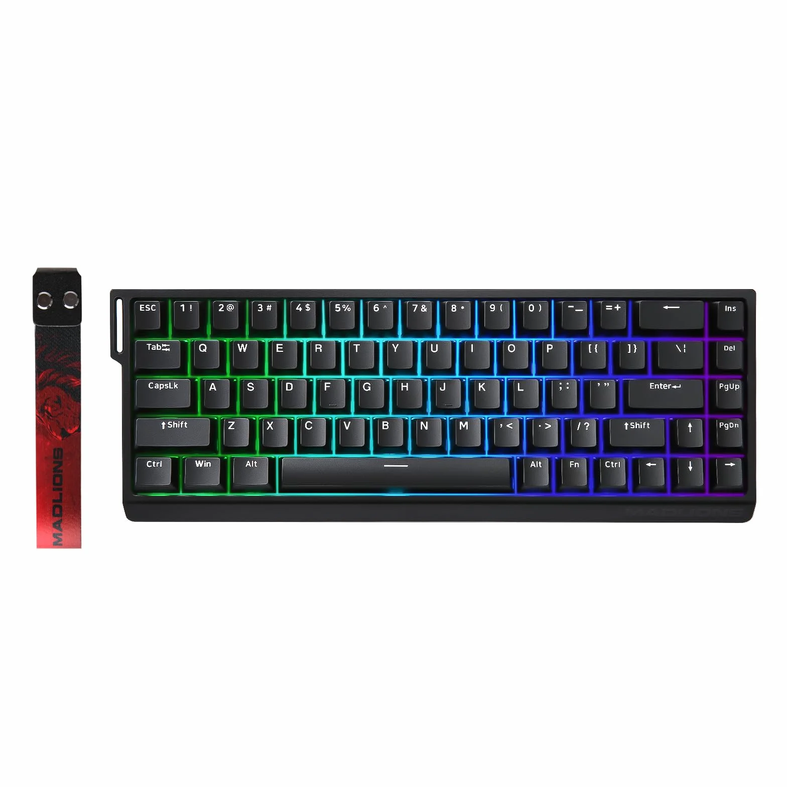 YUNZII x MADLIONS MAD68 HE 60% Teclado Gaming Magnético Cable con Rapid Trigger 8000Hz, Switch de Efecto Hall de Accionamiento Ajustable, Teclas PBT, Retroiluminación RGB, para Ordenador PC (Negro)
