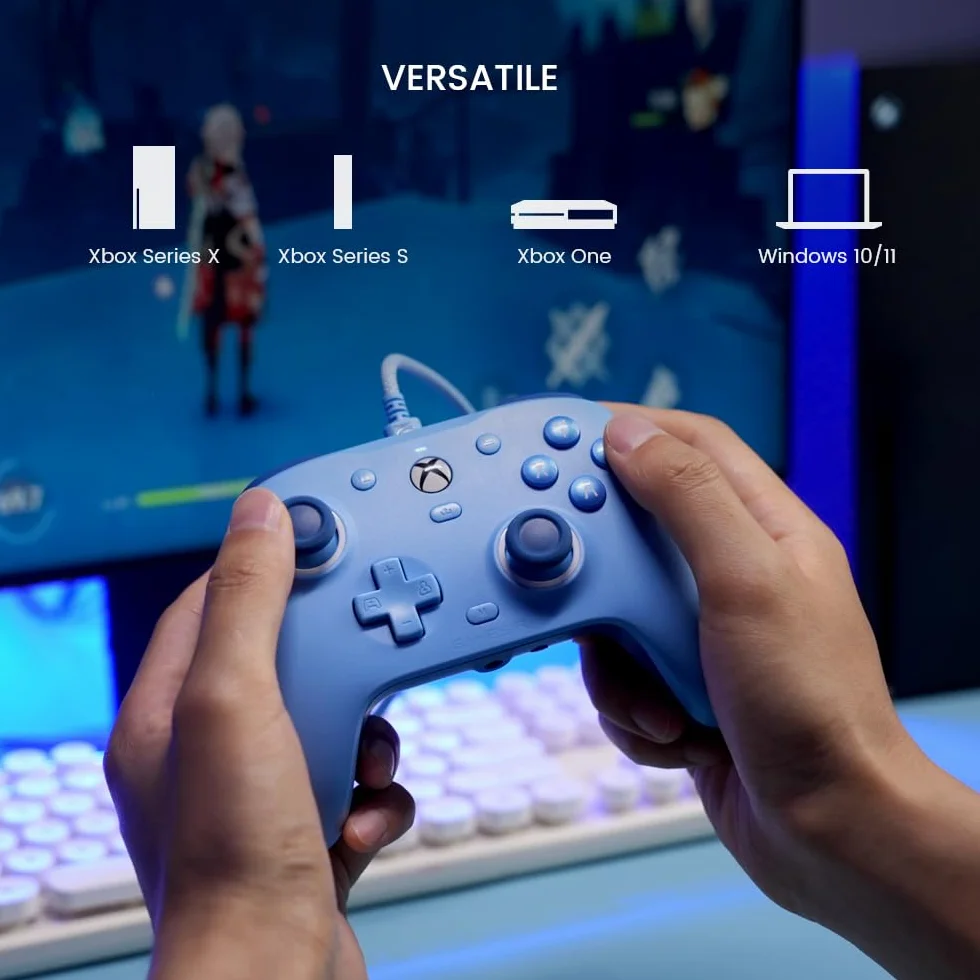 GameSir G7 SE Blue Wired Xbox Controller for PC, Xbox Series X/S, Xbox One, Officially Licensed Hall Effect Xbox Controller with 3.5mm Earphone Port, 2 Mappable Back Buttons, 1000hz, Anti Stick-Drift