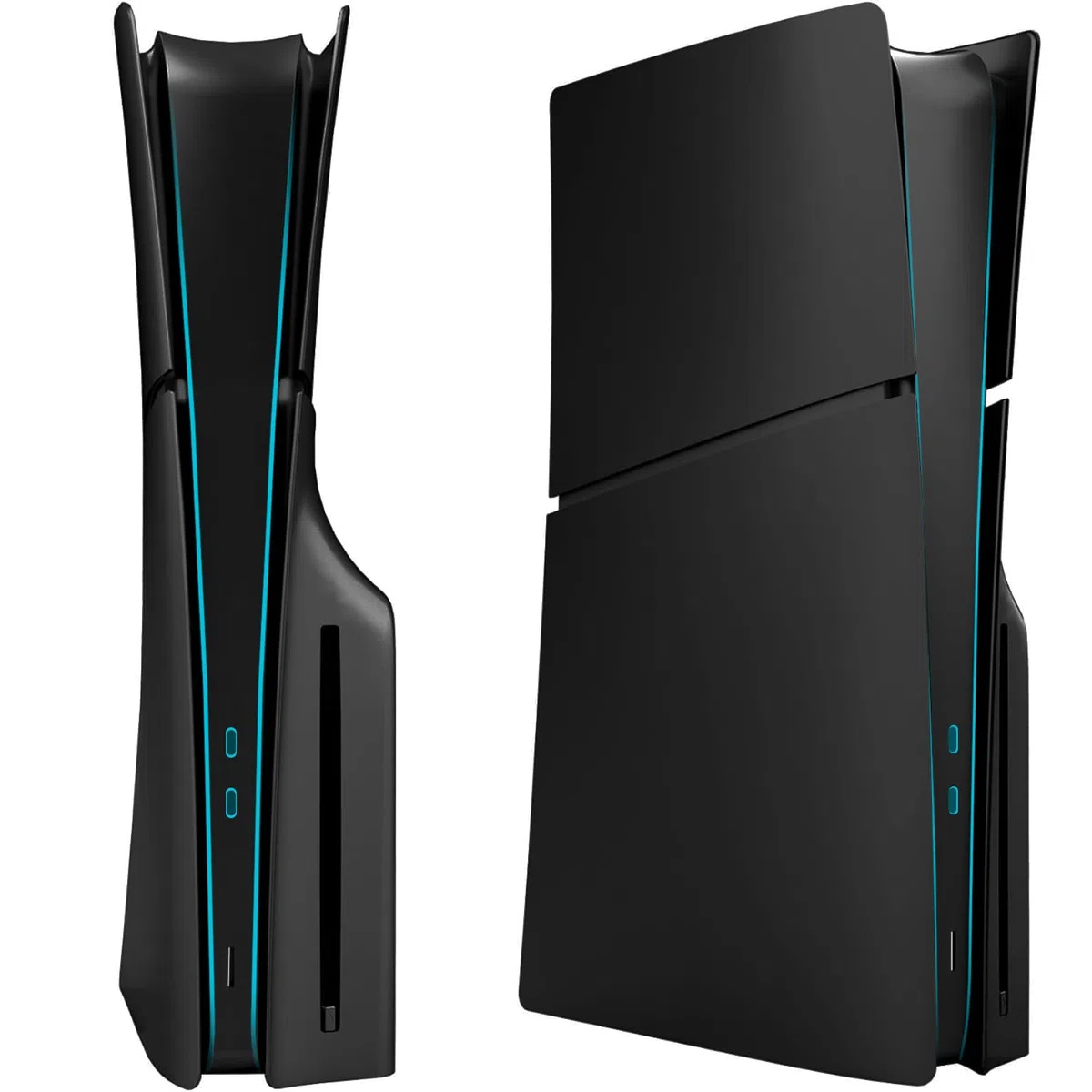 ElitePlay Carcasa Negra para Placas Frontales Delgadas de PS5, Carcasa de Placa de Repuesto, Accesorios Negros Mate para Playstation 5 Slim Model Disc Edition