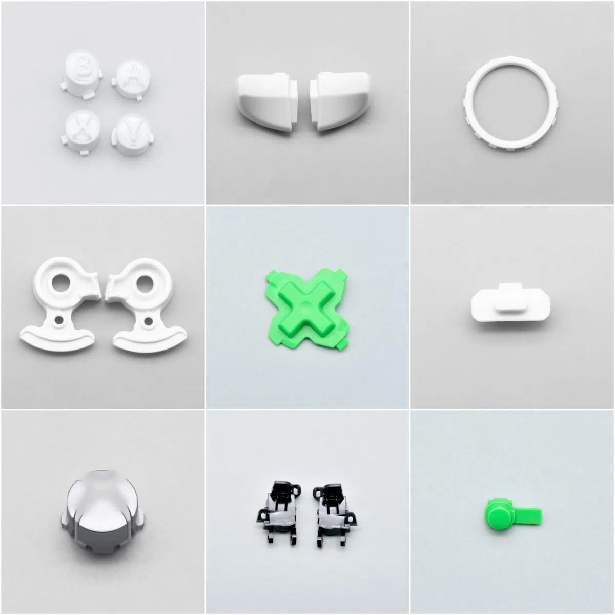 Kit de Carcasa Completa de Repuesto para Xbox One Elite 1er Mando - Incluye Cubierta de Cáscara Marco Central Rieles Laterales Botones ABXY Parachoques LB RB Accesorios (Blanco)