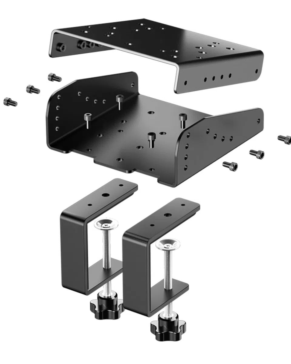 PXN Z9 Volante de Carreras con Pinza de Escritorio – Soporte de volante ajustable, diseño de pinza doble, hasta 70 mm de grosor, base VD compatible, para Sim Racing