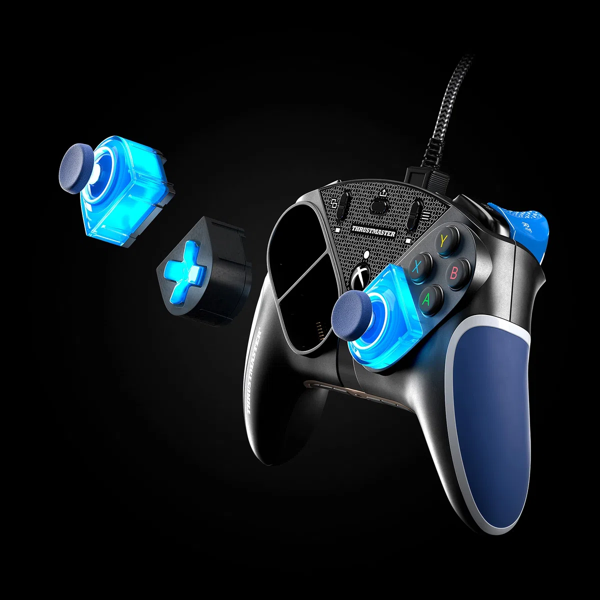 Thrustmaster ESWAP X LED Blue Crystal Pack - Paquete de Módulos Personalizables con Retroiluminación LED para Xbox Series X|S, Xbox One y PC