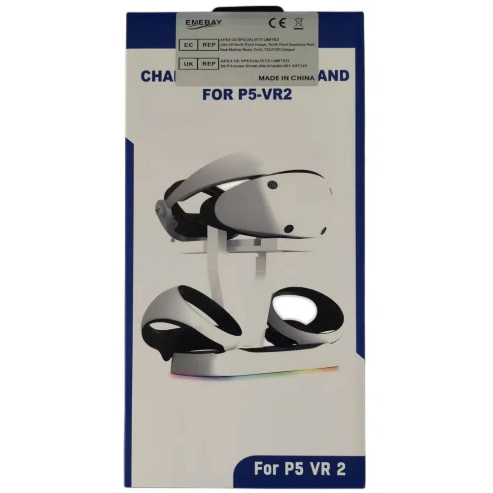 EMEBAY Soporte y estación de carga con luces RGB para PS VR2, carga magnética, compatible con PlayStation PS VR2 JYS-P5155