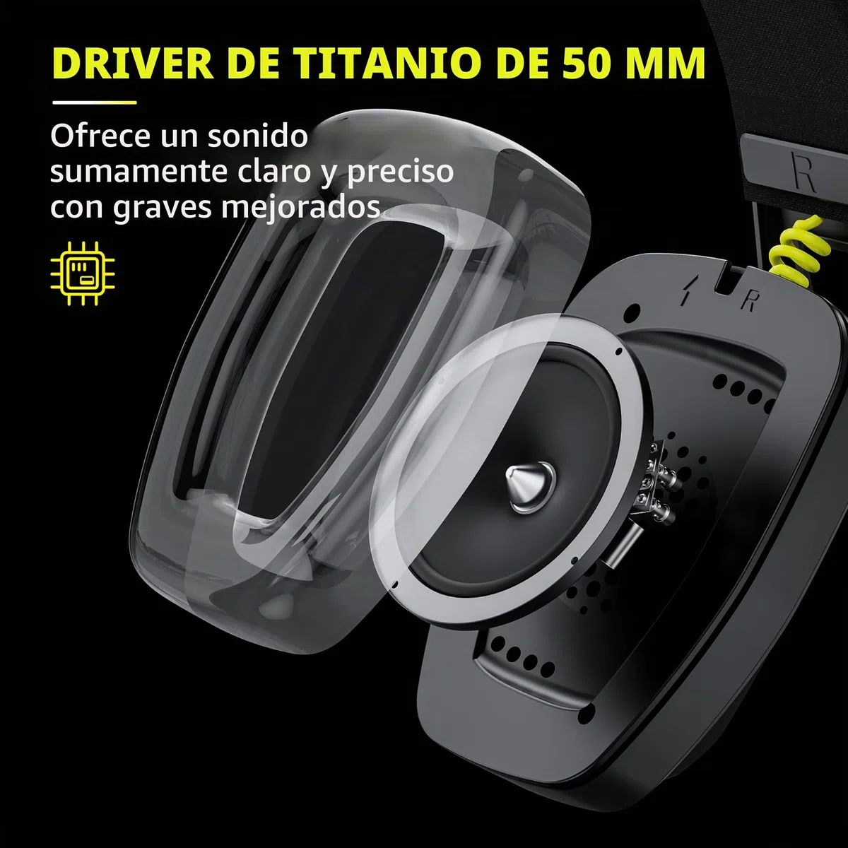BINNUNE BW06 Cascos Gaming Inalambricos, Auriculares Gaming Inalambricos de 2.4G para PS5, PS4, PC, NS, Cascos PS5 con Sonido Estéreo Auriculares con Microfono, Duración 60Hr+,Negro
